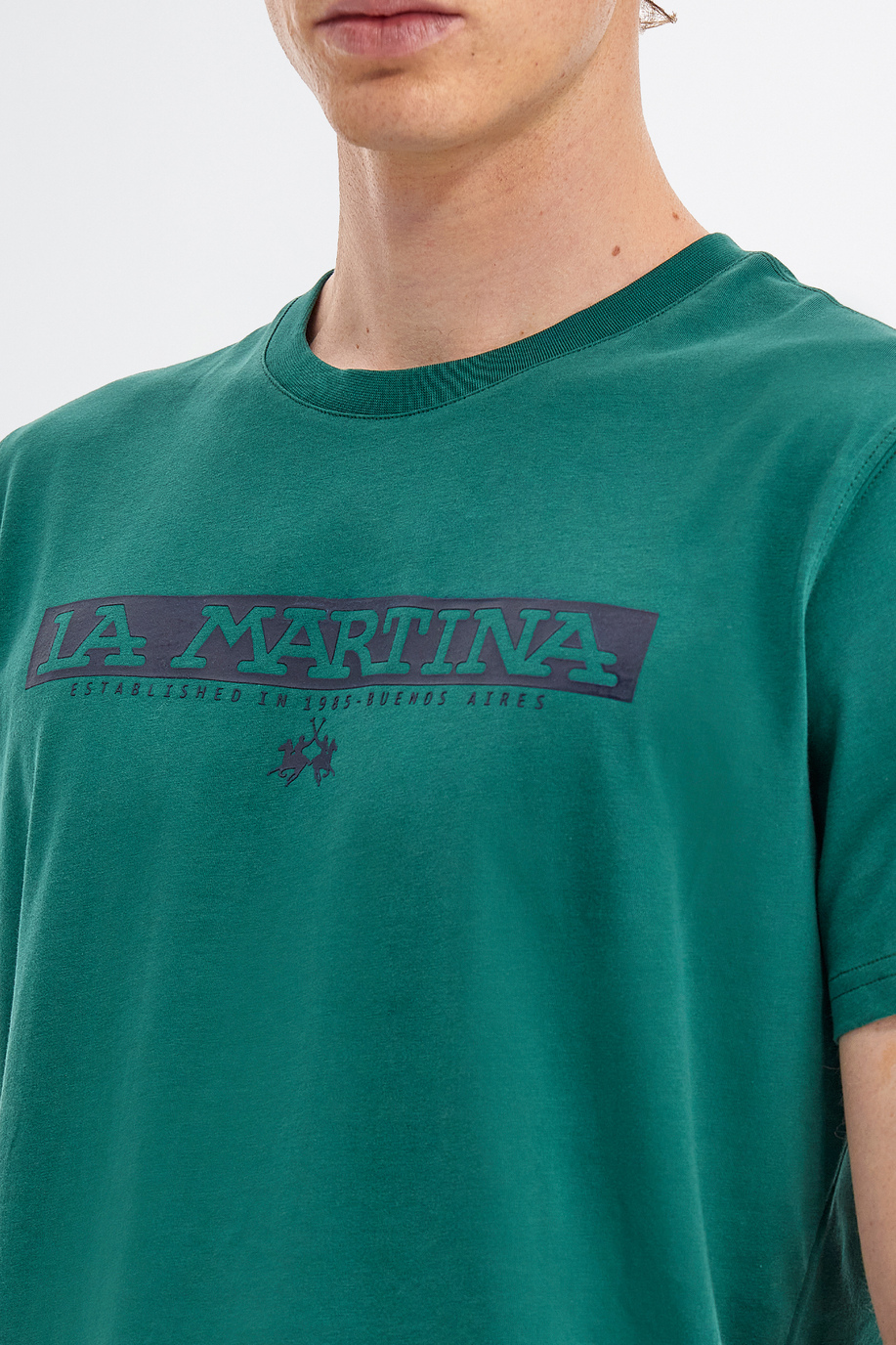 Men’s short-sleeved regular fit crew neck t-shirt - Gifts under CHF 85 for him | La Martina - Official Online Shop