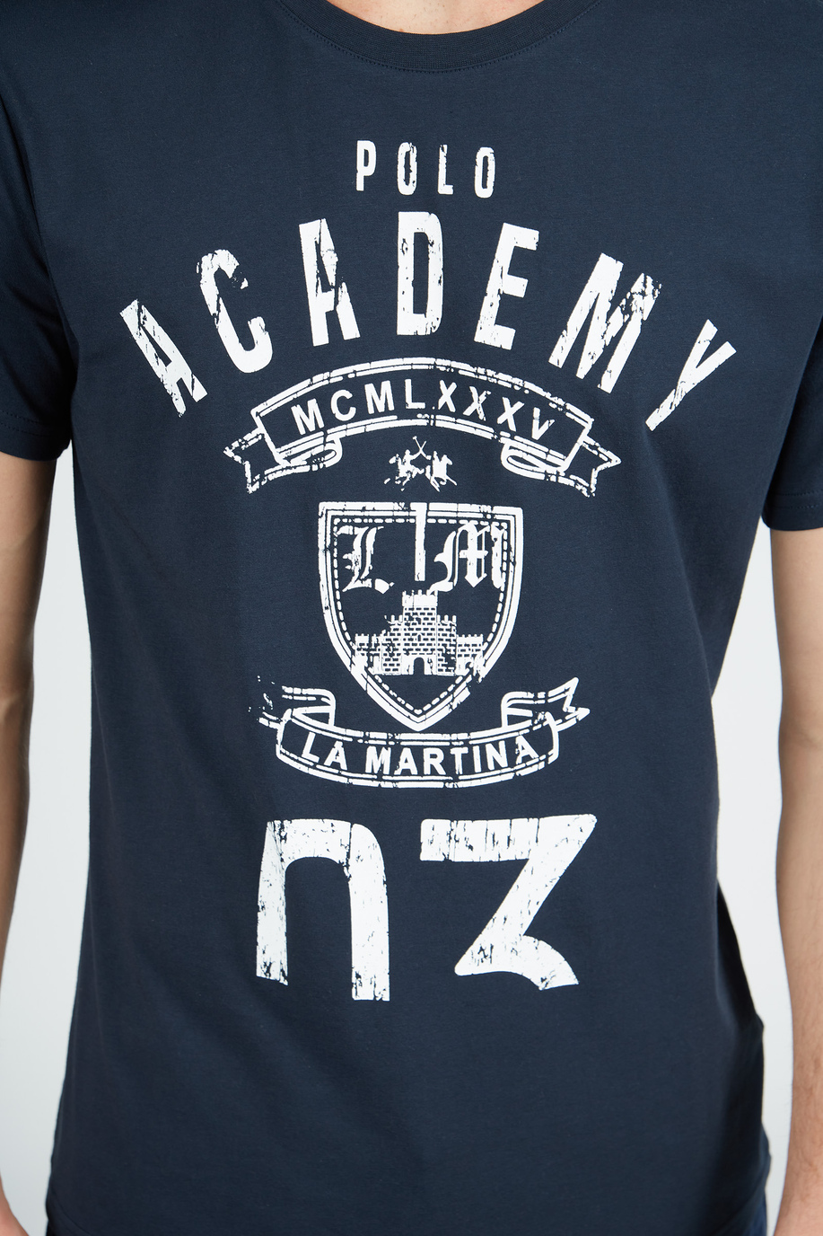 Men’s short-sleeved regular fit crew neck t-shirt - Polo Academy | La Martina - Official Online Shop