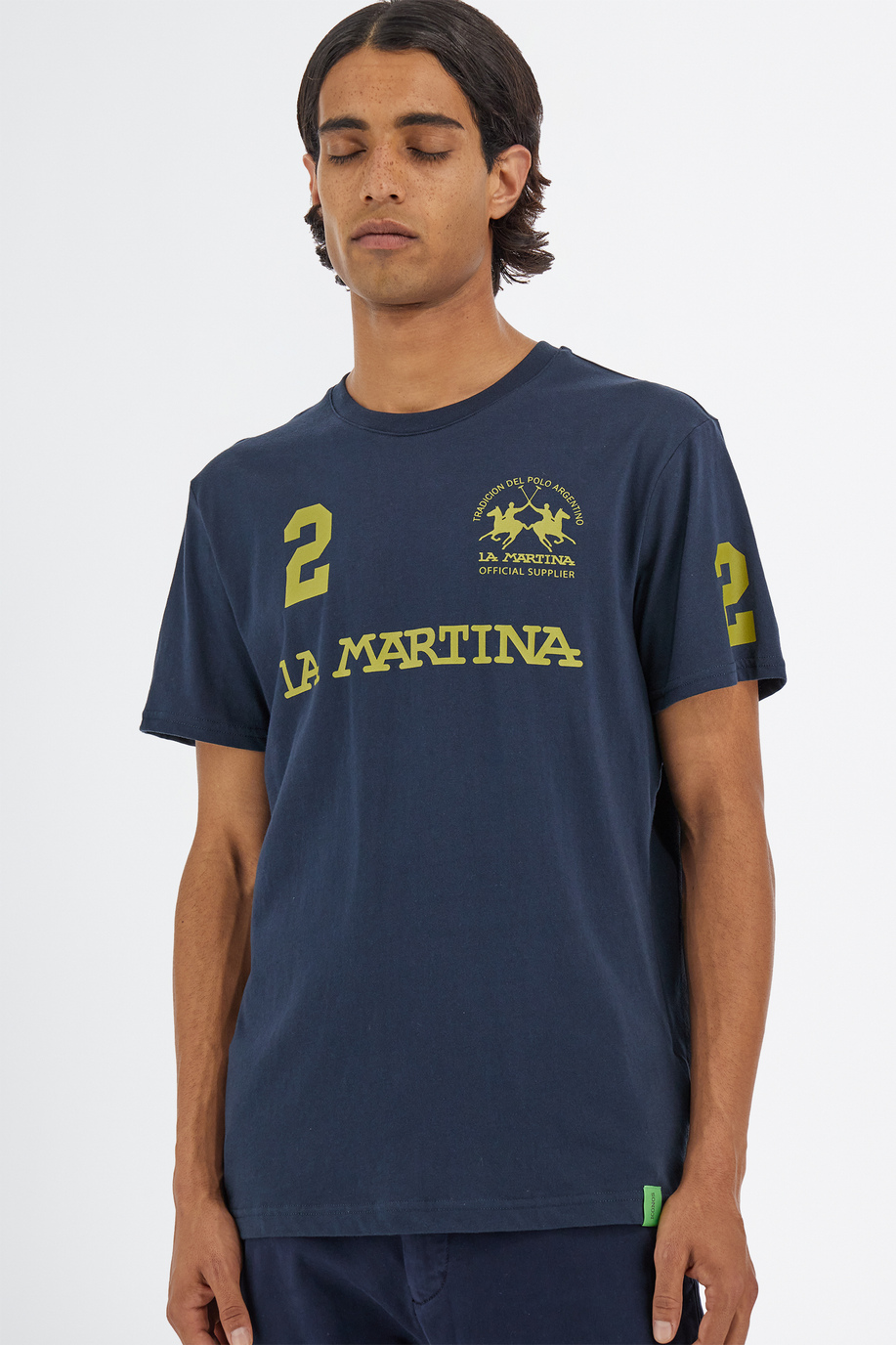 T-shirt col ras du cou à manches courtes pour hommes en coton 100 % coupe classique - Special Sale | La Martina - Official Online Shop