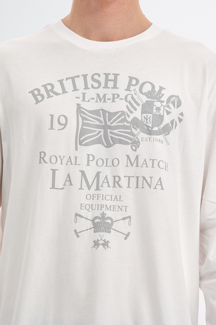 T-shirt da uomo a maniche lunghe in cotone 100% regular fit - T-shirts | La Martina - Official Online Shop