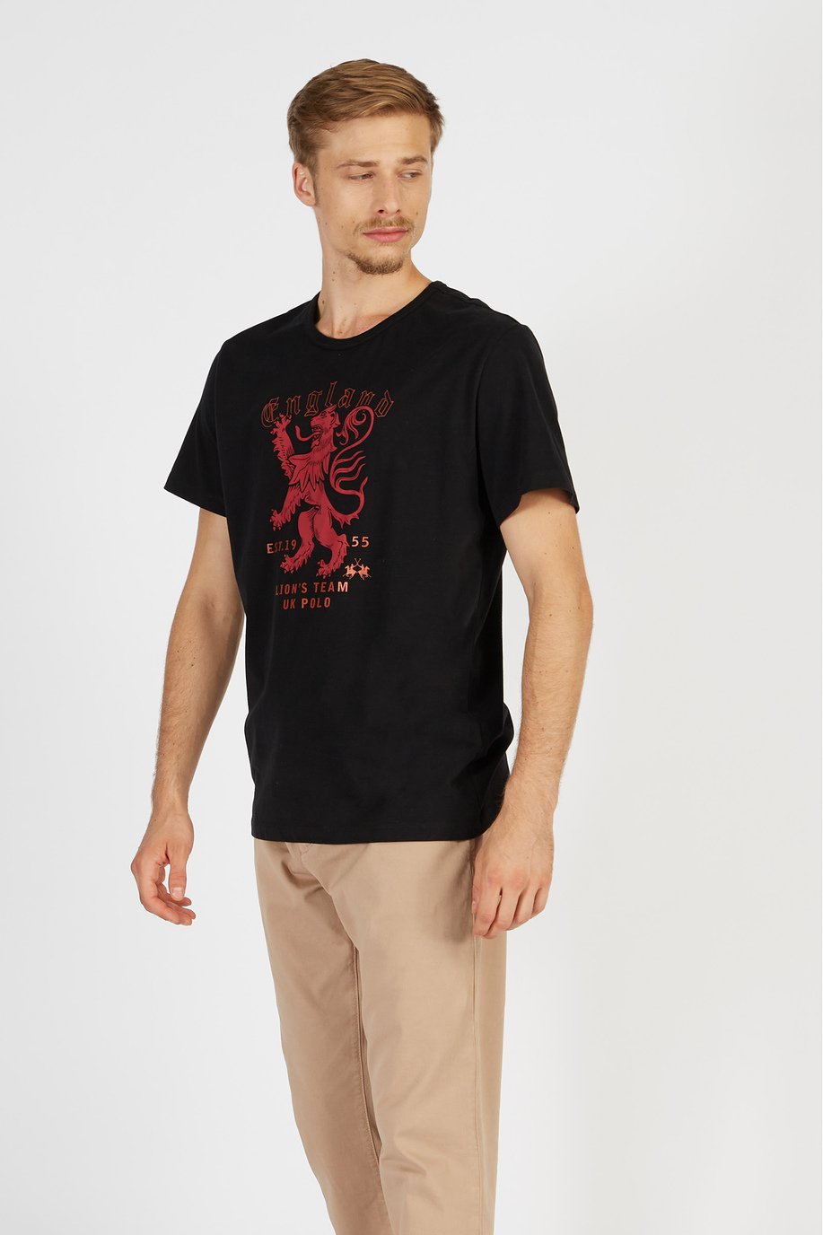 T-shirt da uomo a maniche corte in cotone 100% comfort fit - T-shirts | La Martina - Official Online Shop