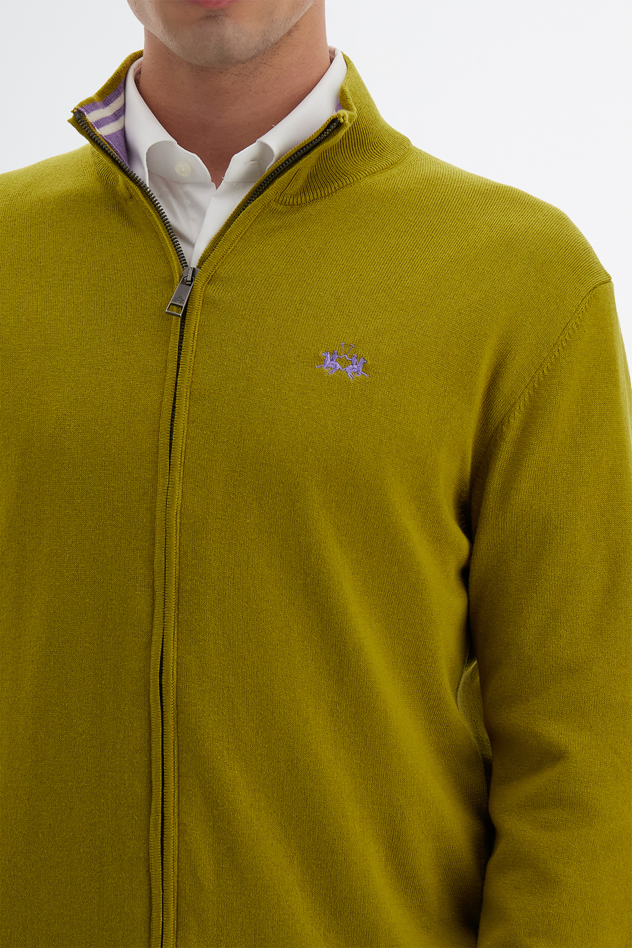 Maglione di lana Essential collo alto e zip regular fit - Maglie | La Martina - Official Online Shop