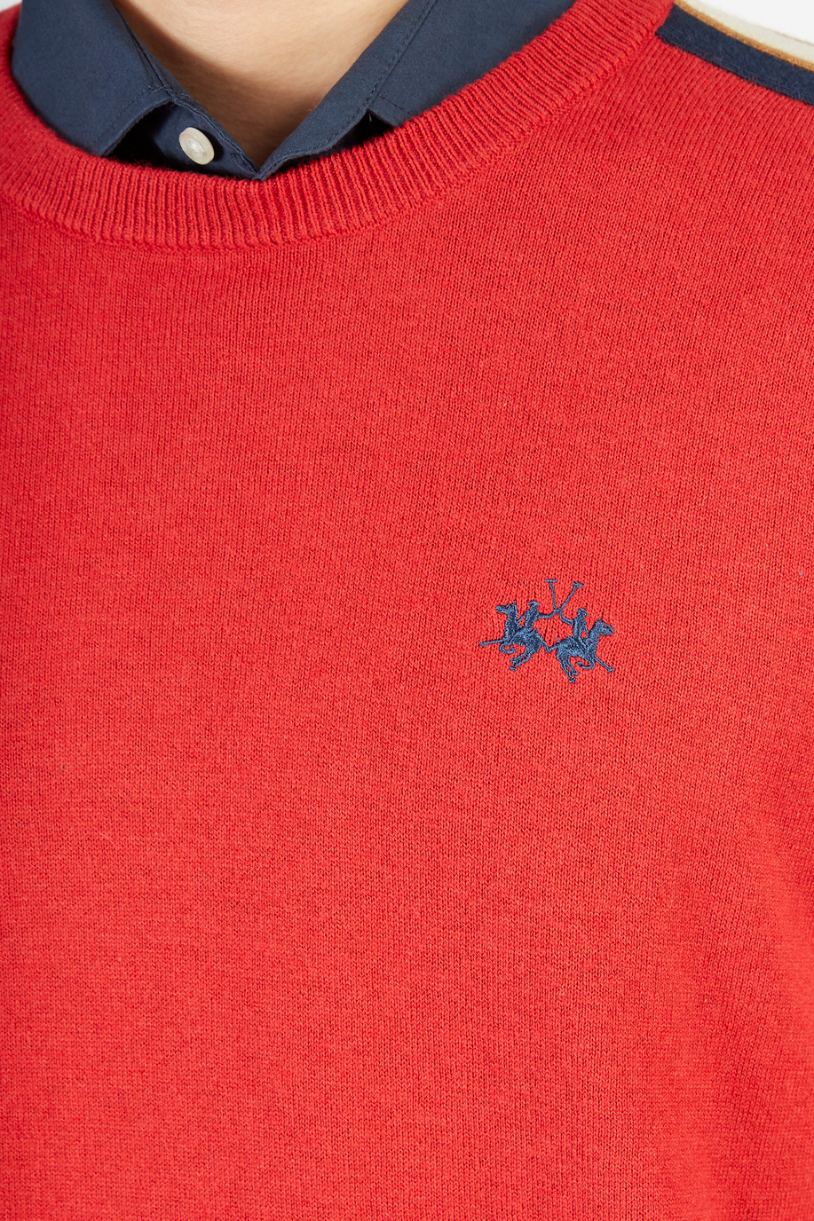 Pull tricot pour homme à manches longues en coton mélangé en laine coupe classique - Special Sale | La Martina - Official Online Shop