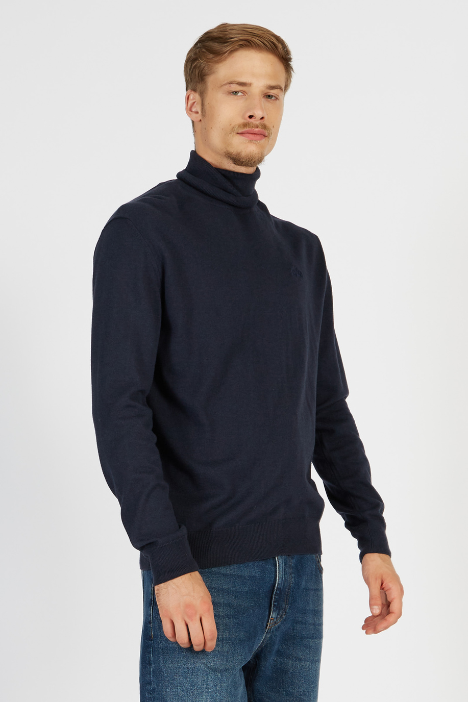 Men’s sweater with long sleeves high neck in cotton and wool blend regular fit - Gifts under €150 for him | La Martina - Official Online Shop