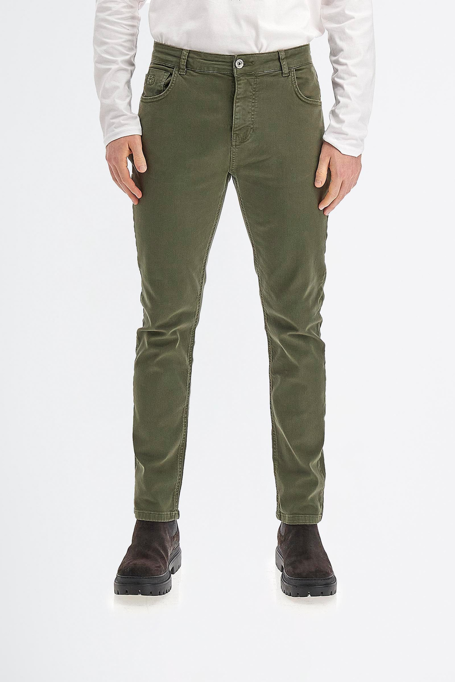 Men’s trousers in stretch cotton regular fit chino model - Trousers | La Martina - Official Online Shop