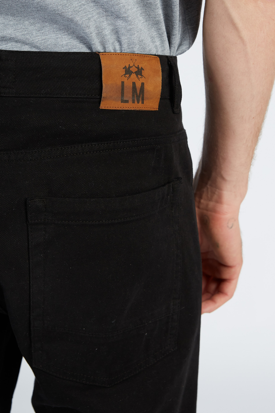 Pantalon pour homme en coton élastique coupe classique chinois - Tenues élégantes pour lui | La Martina - Official Online Shop