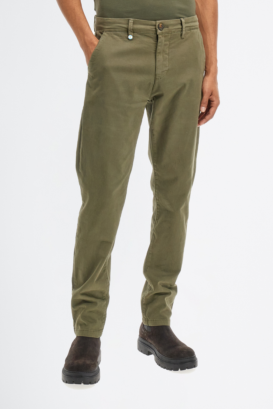 Pantalone da uomo in cotone twill stretch modello chino slim fit - Pantaloni | La Martina - Official Online Shop