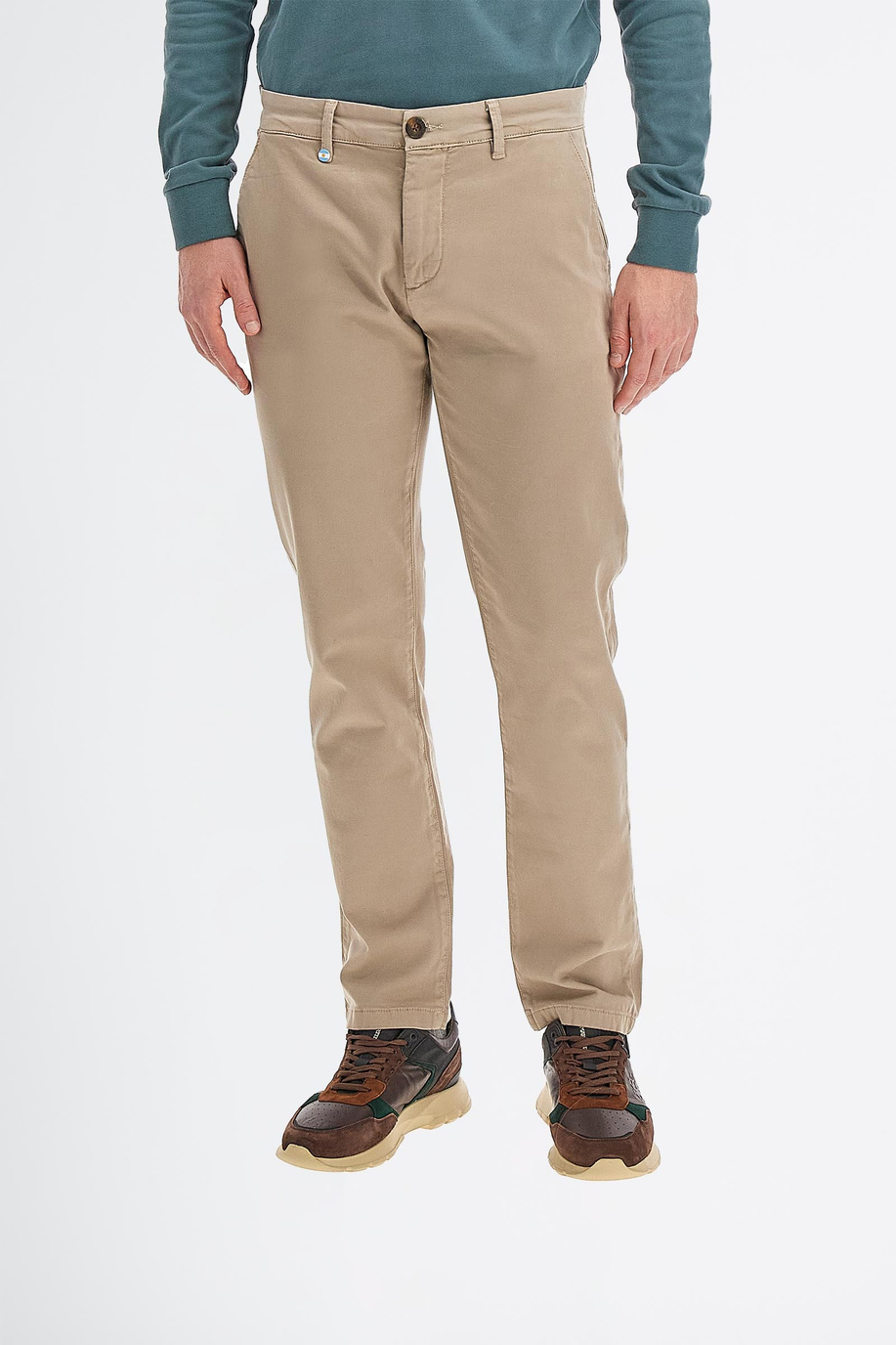 Pantalon en coton chino stretch slim pour homme - Pantalons | La Martina - Official Online Shop