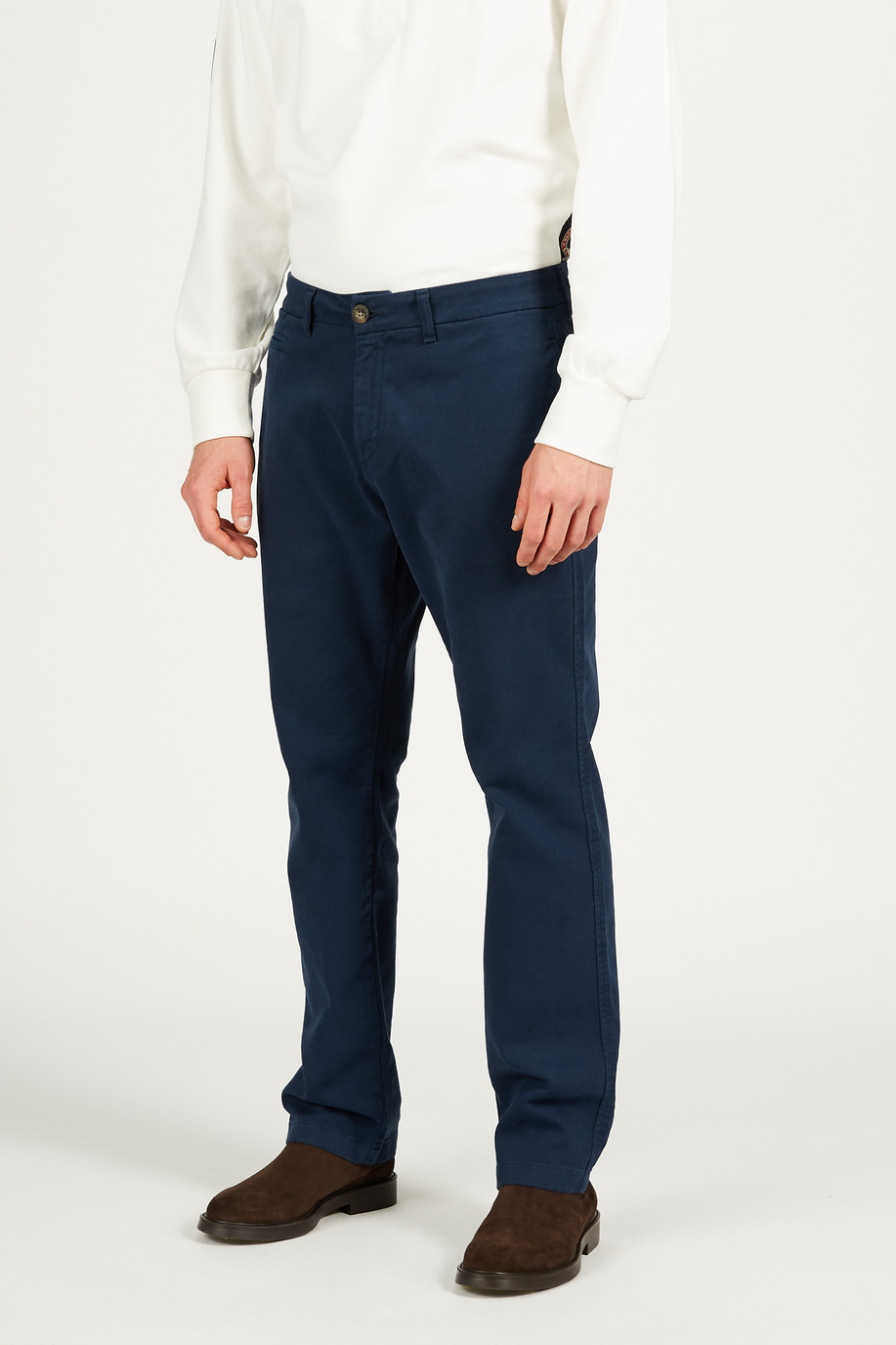 Pantalon pour homme en coton modèle chino regular fit - Pantalons | La Martina - Official Online Shop