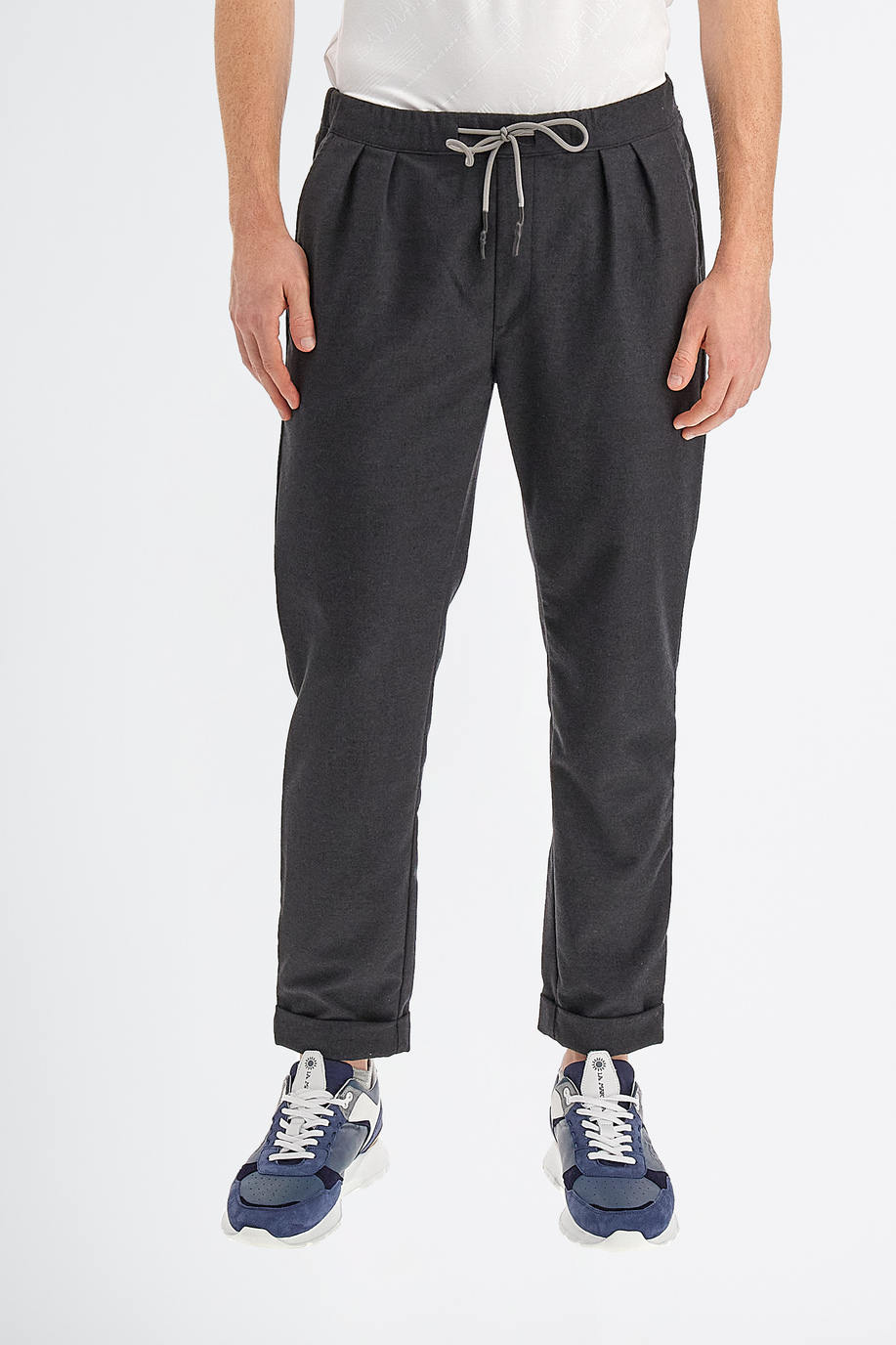 Pantalon Timeless homme en tissu mixte en flanelle regular fit - Pantalons | La Martina - Official Online Shop