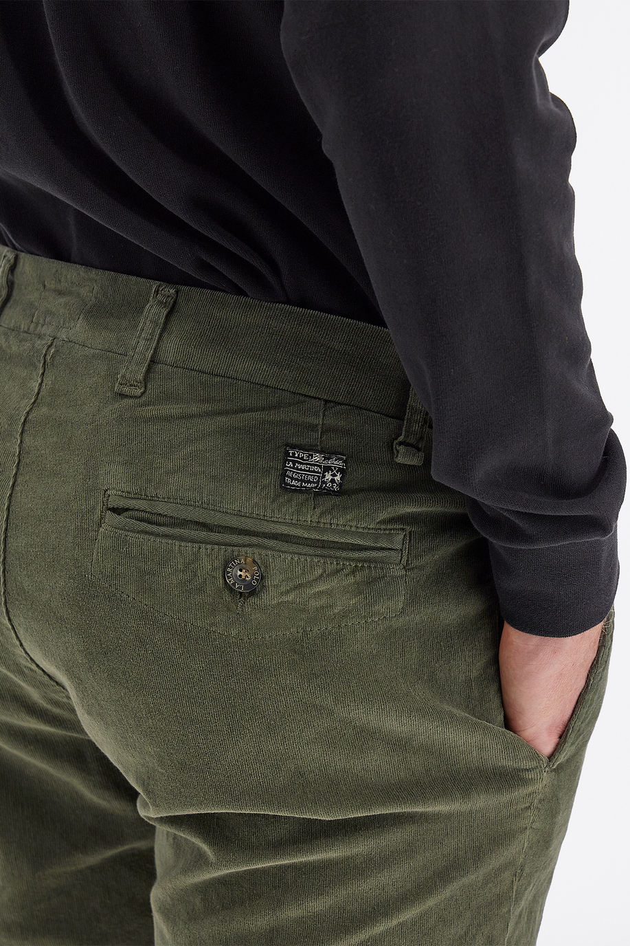 Pantalone da uomo modello 5 tasche in velluto a coste regular fit - -50% | archive | La Martina - Official Online Shop