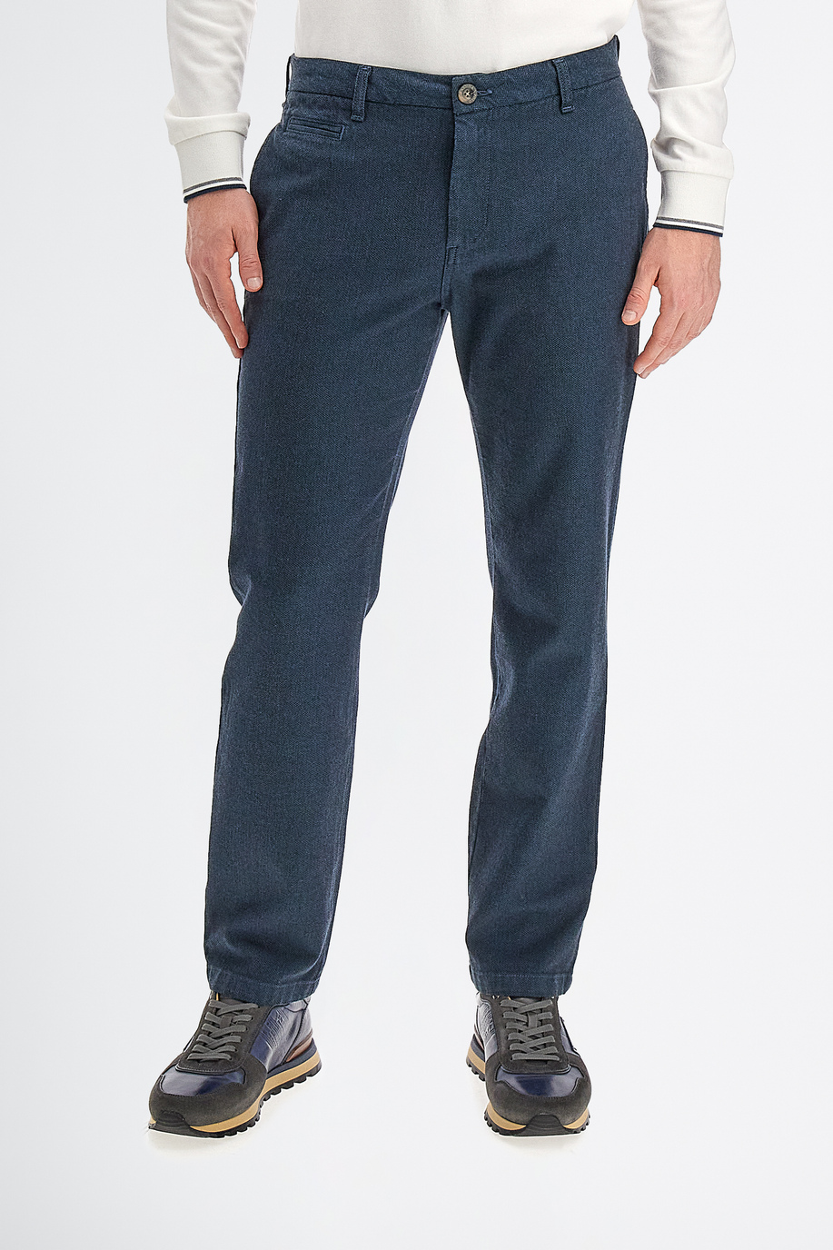 Pantalon homme modèle 5 poches en coton coupe régulière - Pantalons | La Martina - Official Online Shop