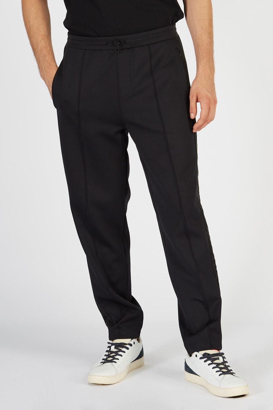 Men regular fit cotton blend jogger - Trousers | La Martina - Official Online Shop