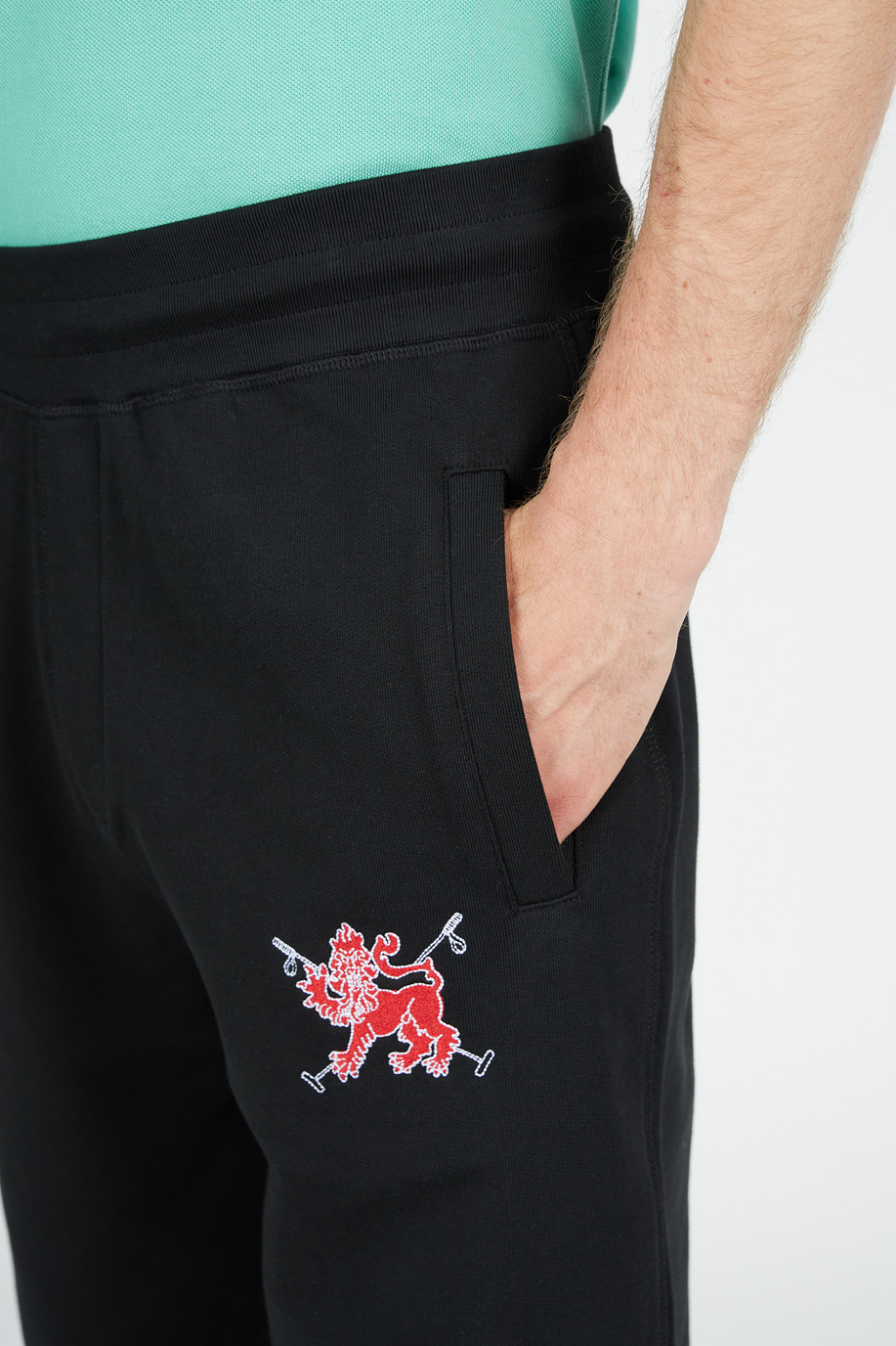 Comfort fit cotton joggers - Trousers | La Martina - Official Online Shop