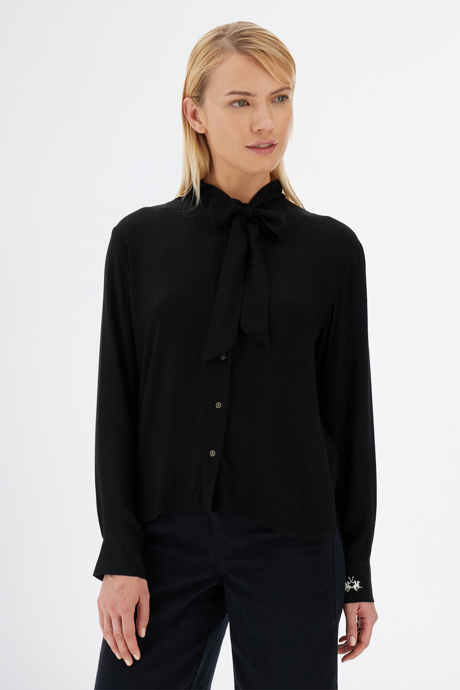 Women’s Argentina shirt in viscose satin regular fit long sleeves - Elegant looks for her | La Martina - Official Online Shop