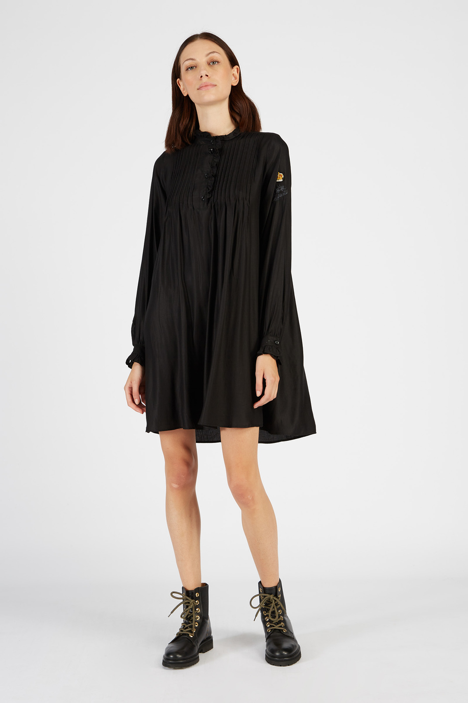 Unifarbenes England Kleid mit langen Ärmeln - Kleider | La Martina - Official Online Shop