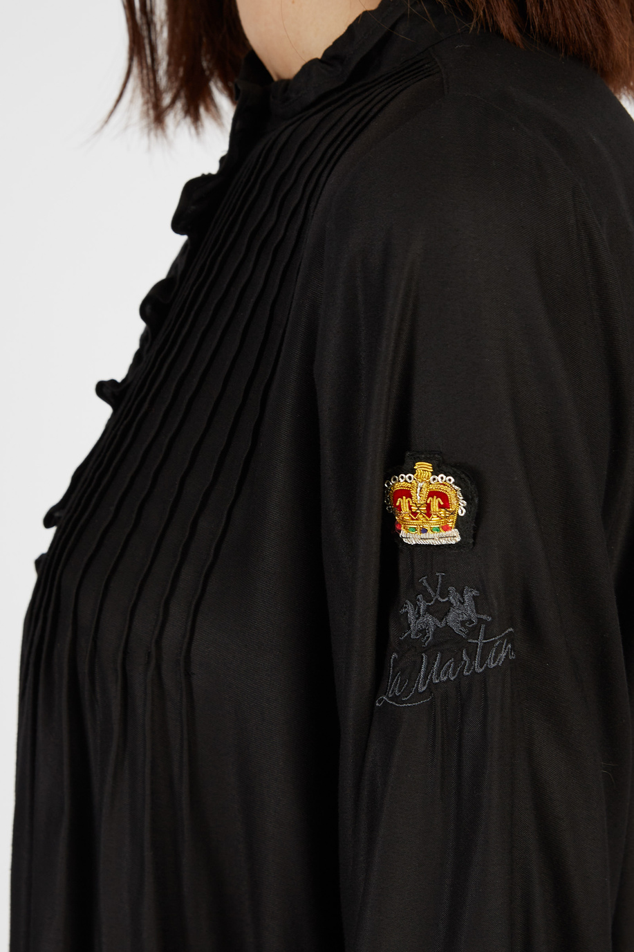 Unifarbenes England Kleid mit langen Ärmeln - Party-Saison für sie | La Martina - Official Online Shop