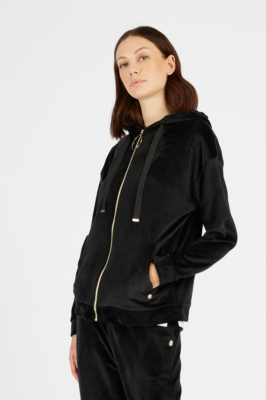 Women’s Jet Set sweatshirt in cotton blend hood and full-zip front - Travel wear Women | La Martina - Official Online Shop