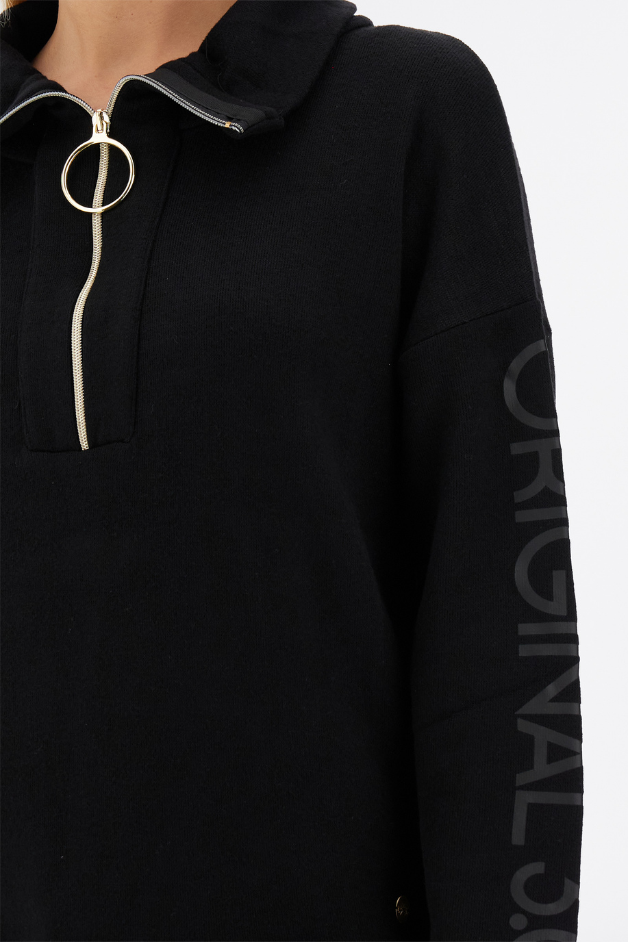 Sweat-shirt Jet Set pour femme en tissu mixte avec demi-zip - Nouveaux arrivages Femme | La Martina - Official Online Shop