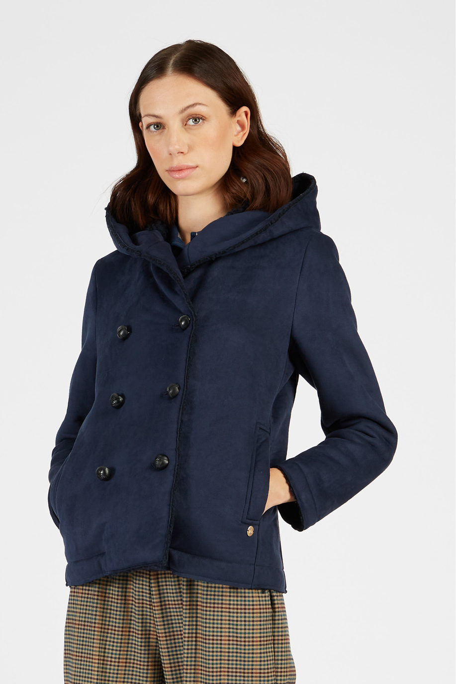 Women’s velvet-effect jacket with buttons regular fit | La Martina - Official Online Shop