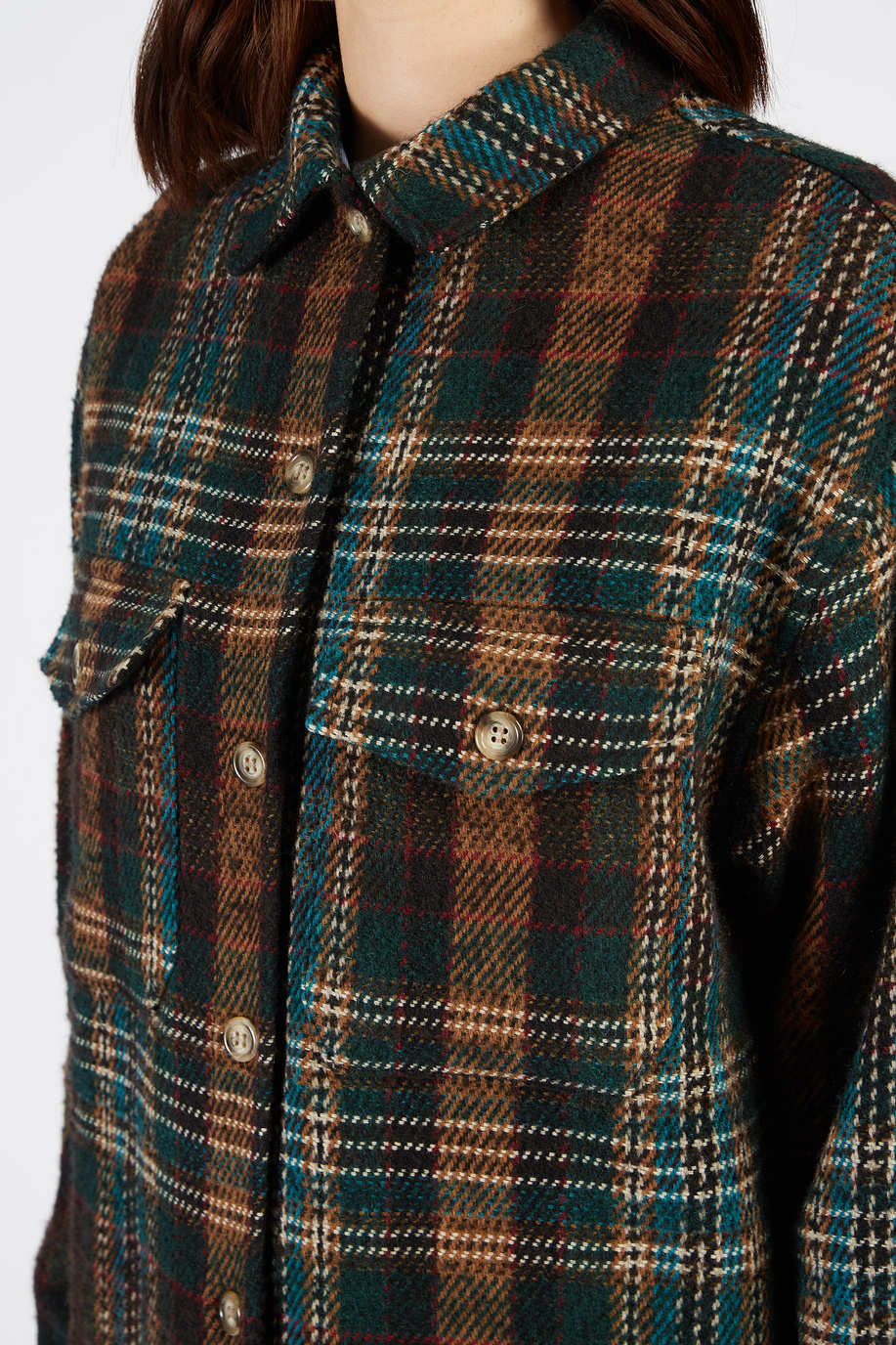 Veste en laine à manches longues à carreaux coupe classique - Preview | La Martina - Official Online Shop