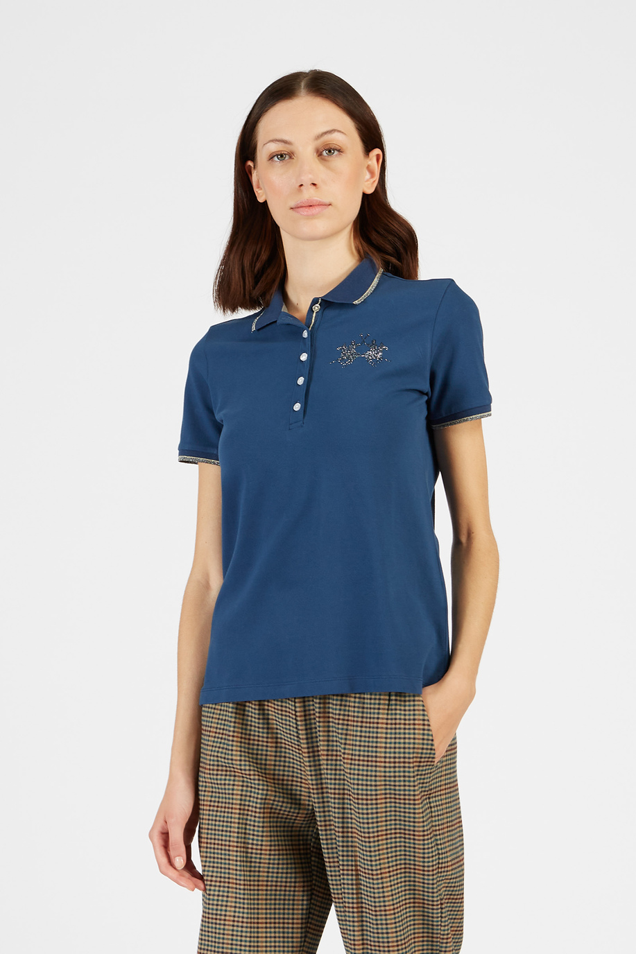 Polo donna Timeless a maniche corte in piquet stretch regular fit - Polo | La Martina - Official Online Shop