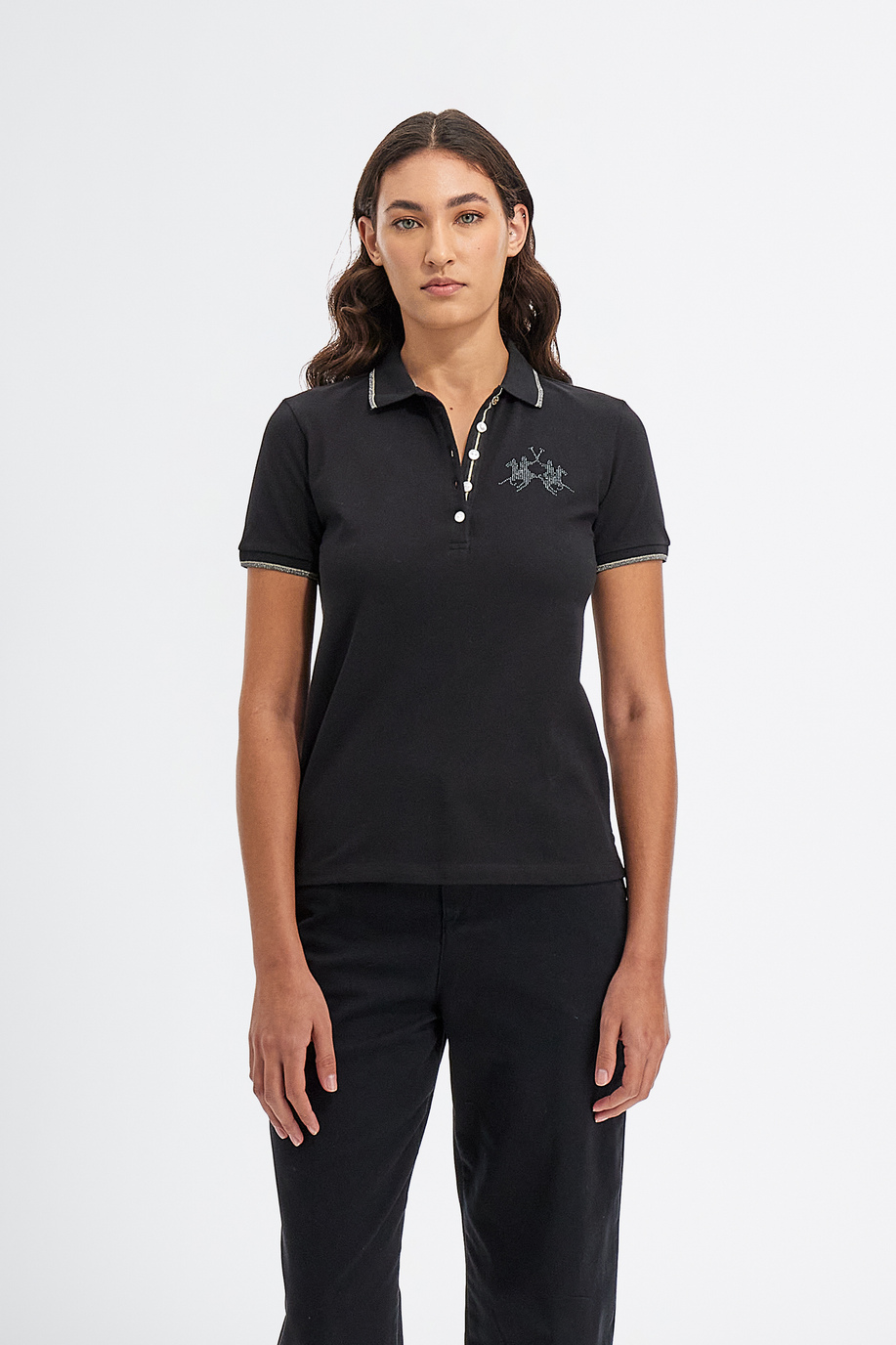 Damen-Poloshirt Timeless mit kurzen Ärmeln Regular Fit aus Piquet-Stretch - Poloshirts | La Martina - Official Online Shop