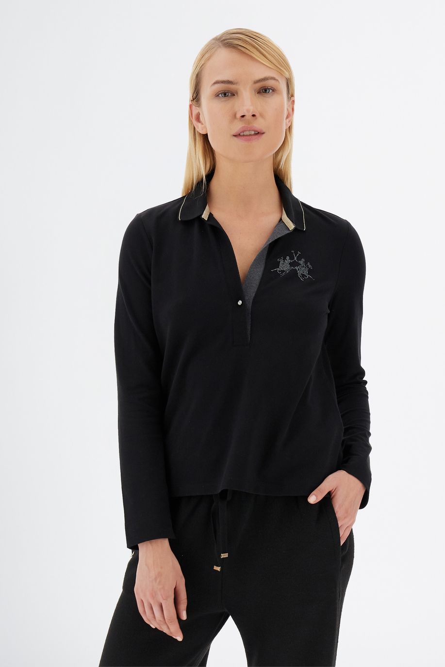 Polo donna Timeless a maniche lunghe in piquet stretch regular fit - Polo | La Martina - Official Online Shop