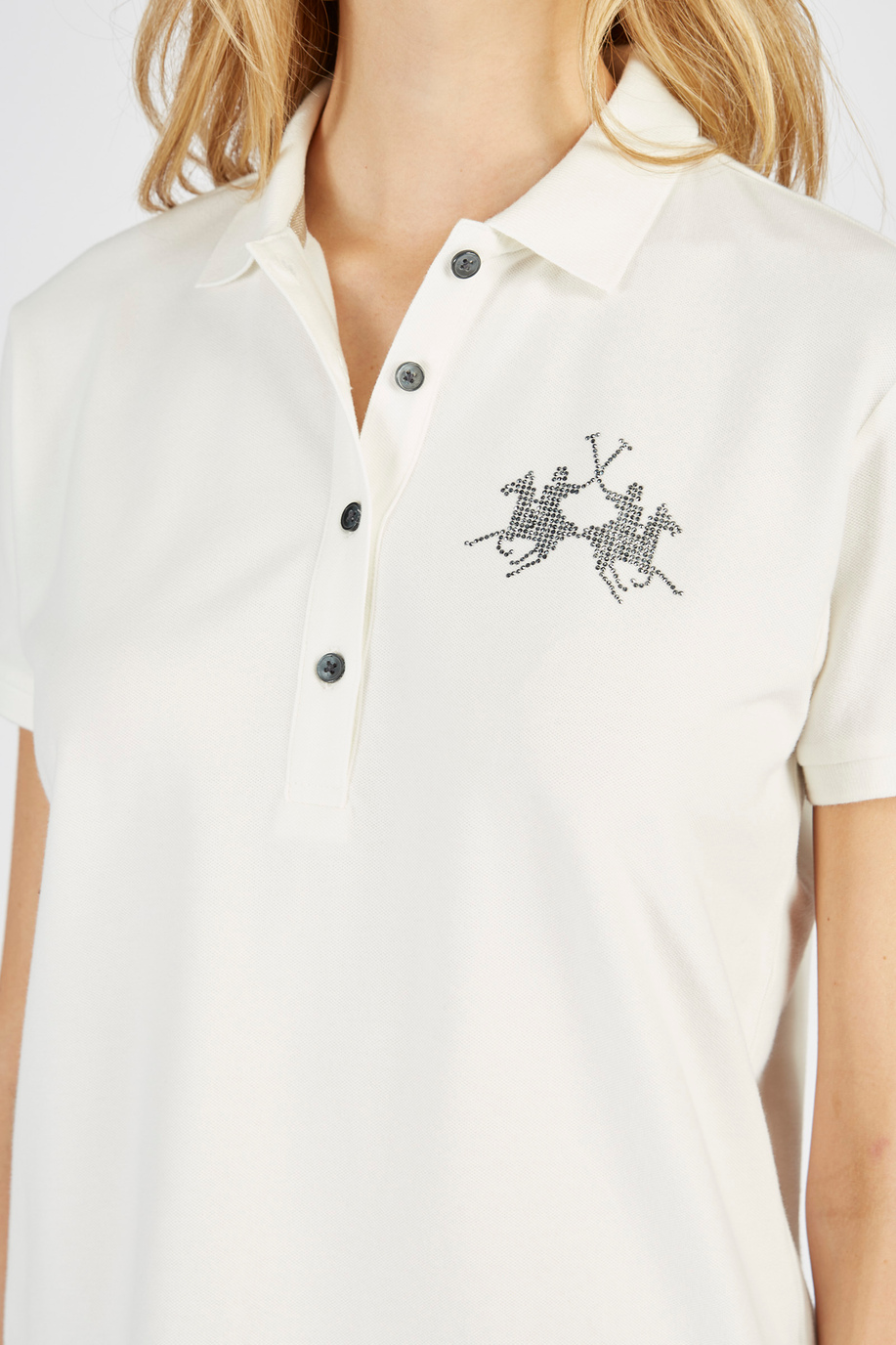 Jet Set short-sleeved polo shirt in cotton pique-stretch regular fit - Polo Shirts | La Martina - Official Online Shop