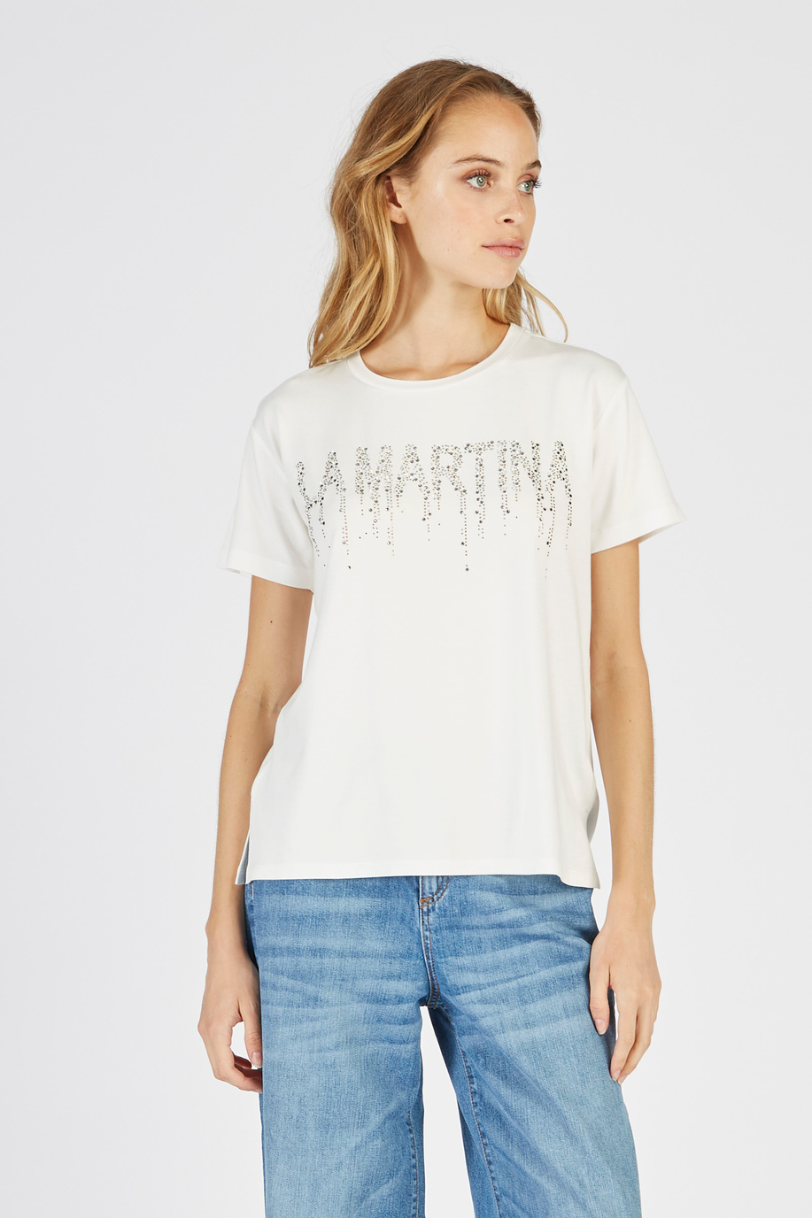 Fabric t-shirt with regular fit print - Sporty chic wear | La Martina - Official Online Shop