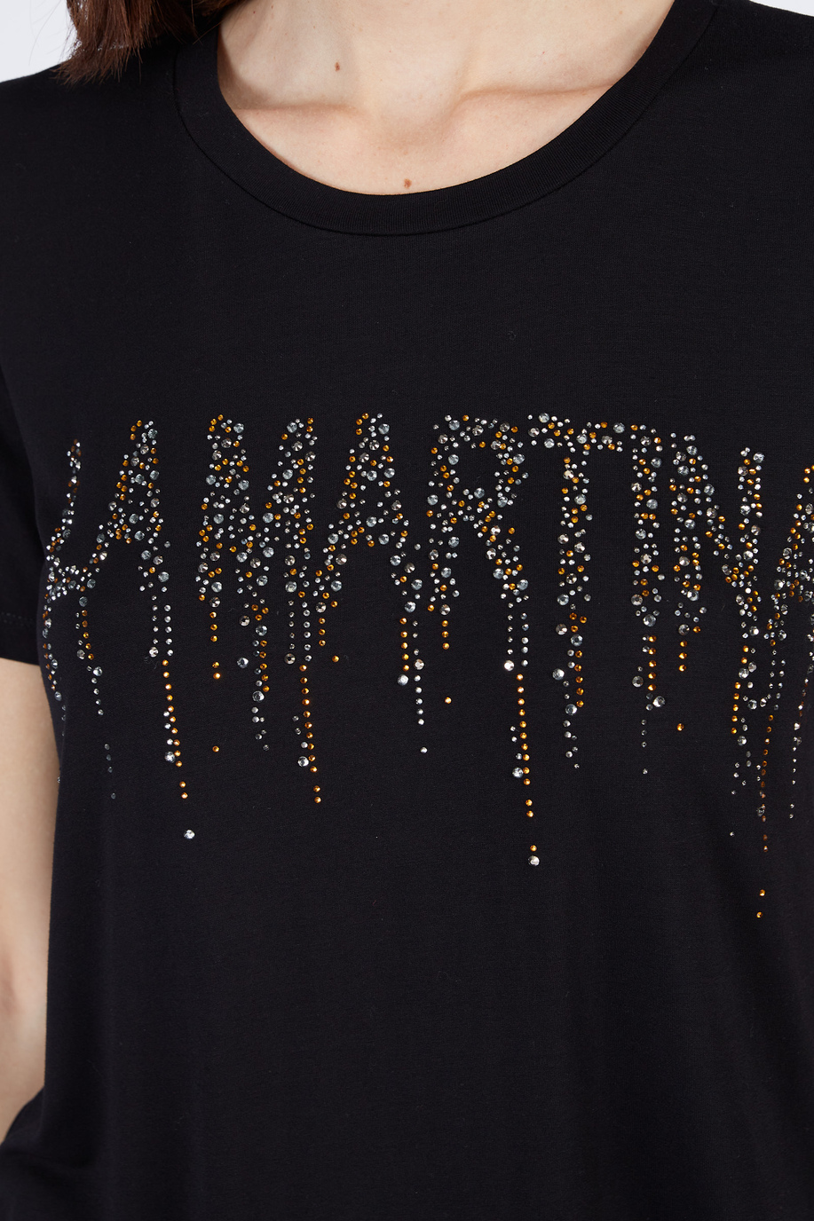 Fabric t-shirt with regular fit print - Gifts under €150 for her | La Martina - Official Online Shop