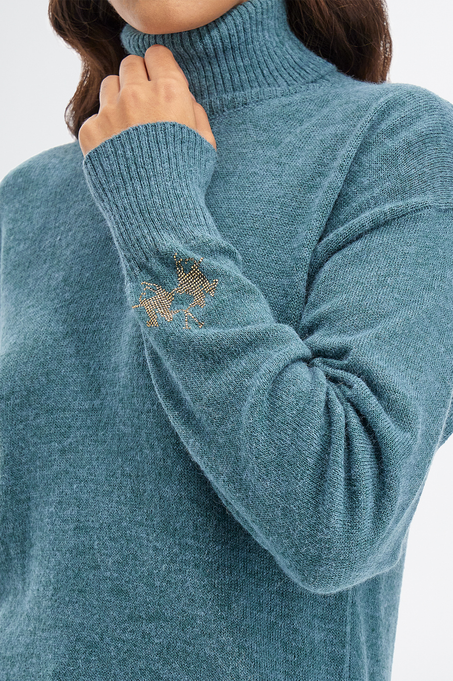 Jersey de cuello alto de mujer en alpaca ajuste regular - Sweat-shirts | La Martina - Official Online Shop