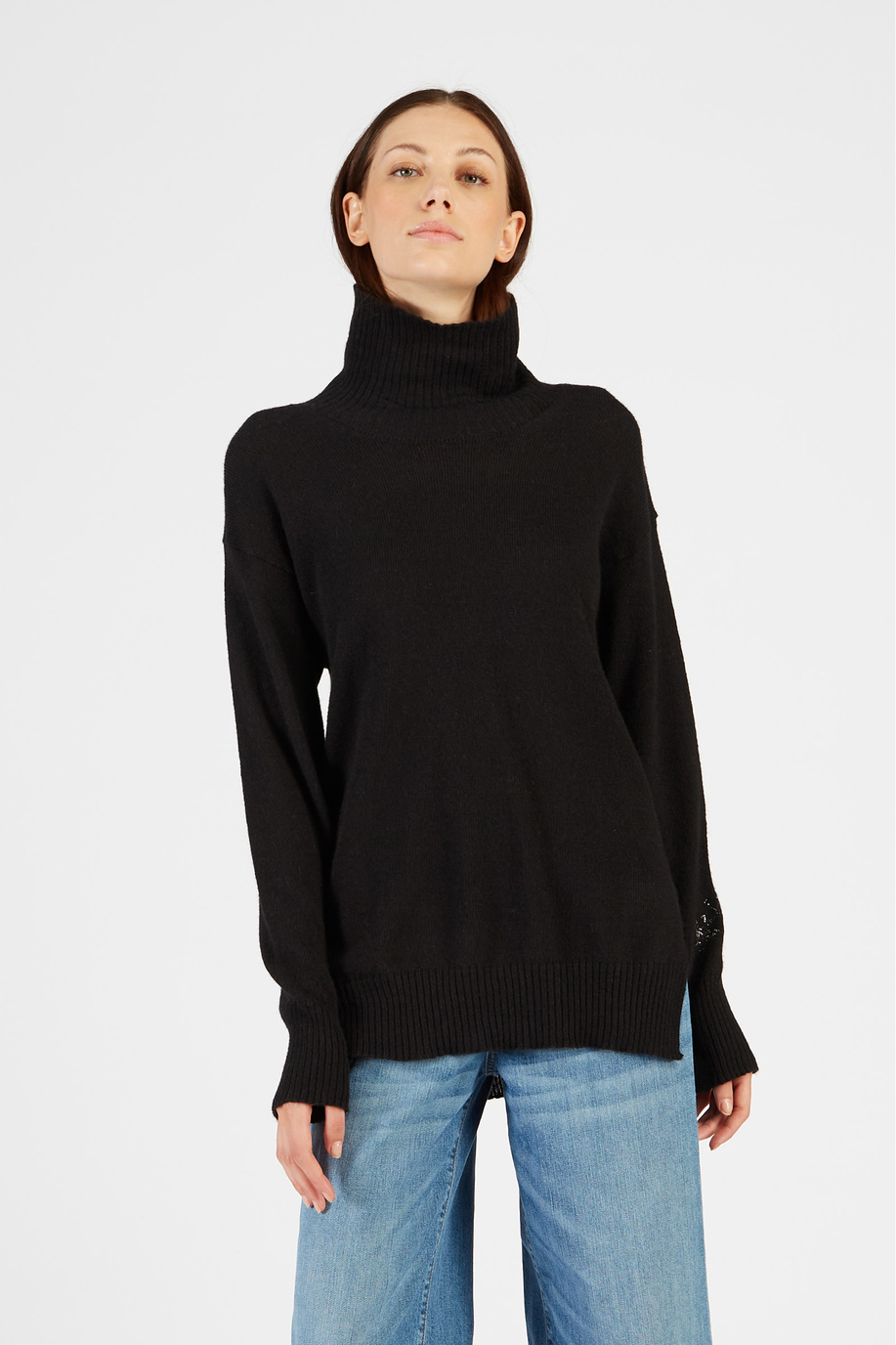 Jersey de cuello alto de mujer en alpaca ajuste regular - Sweat-shirts | La Martina - Official Online Shop