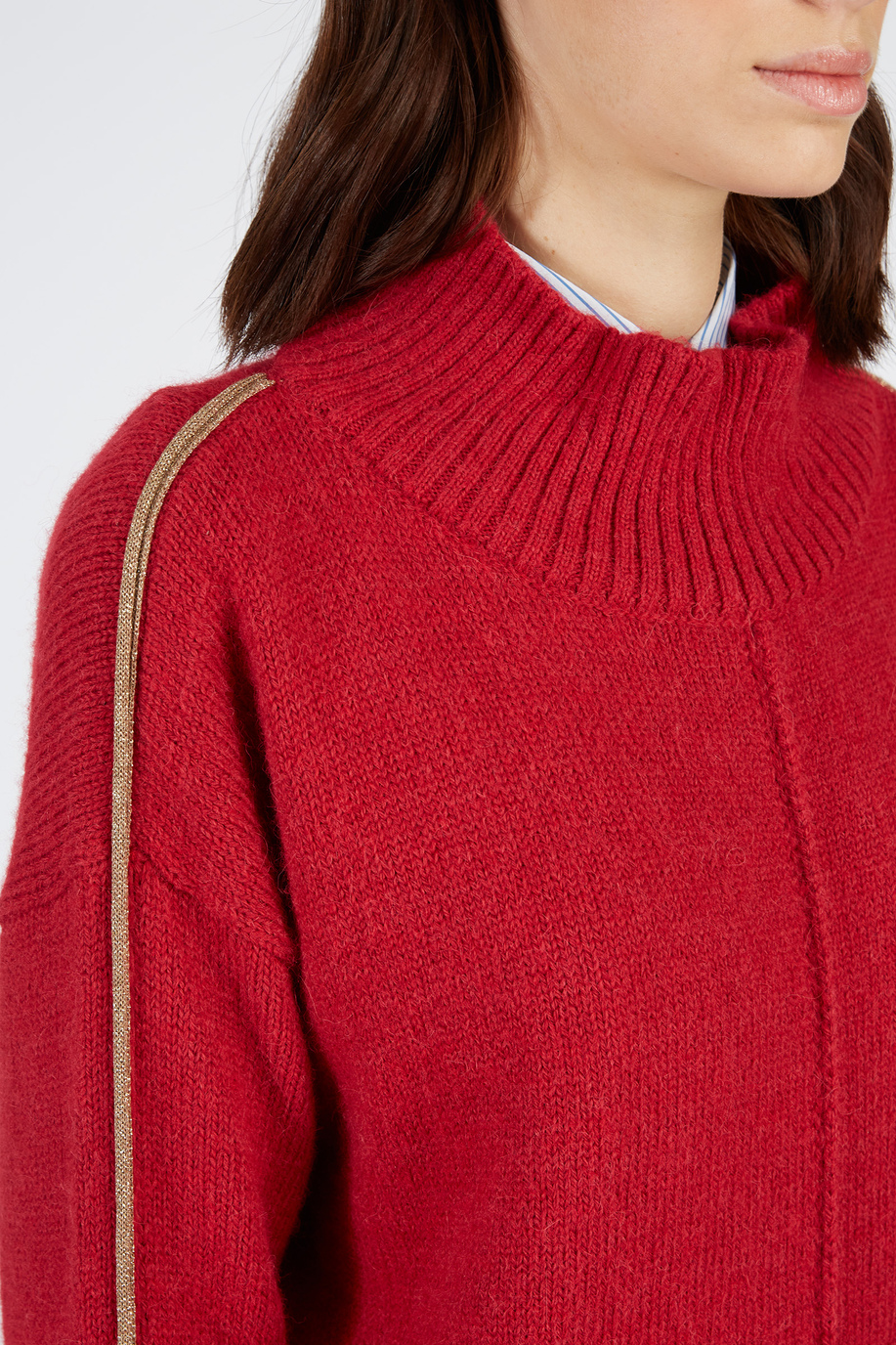 Women’s high neck sweater in alpaca regular fit - Knitwear | La Martina - Official Online Shop