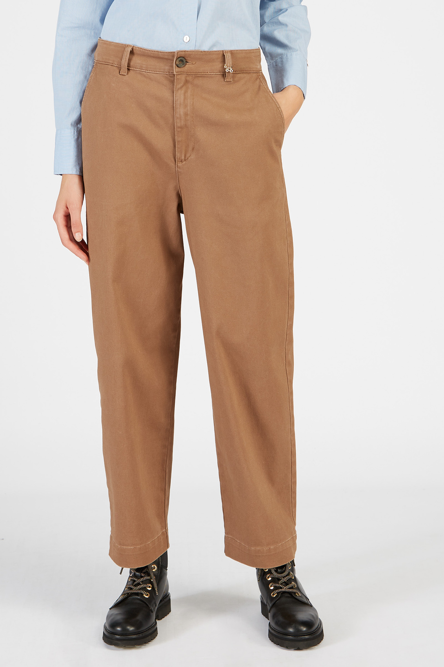 Women’s high-waisted trousers with narrow bottom - Trousers | La Martina - Official Online Shop