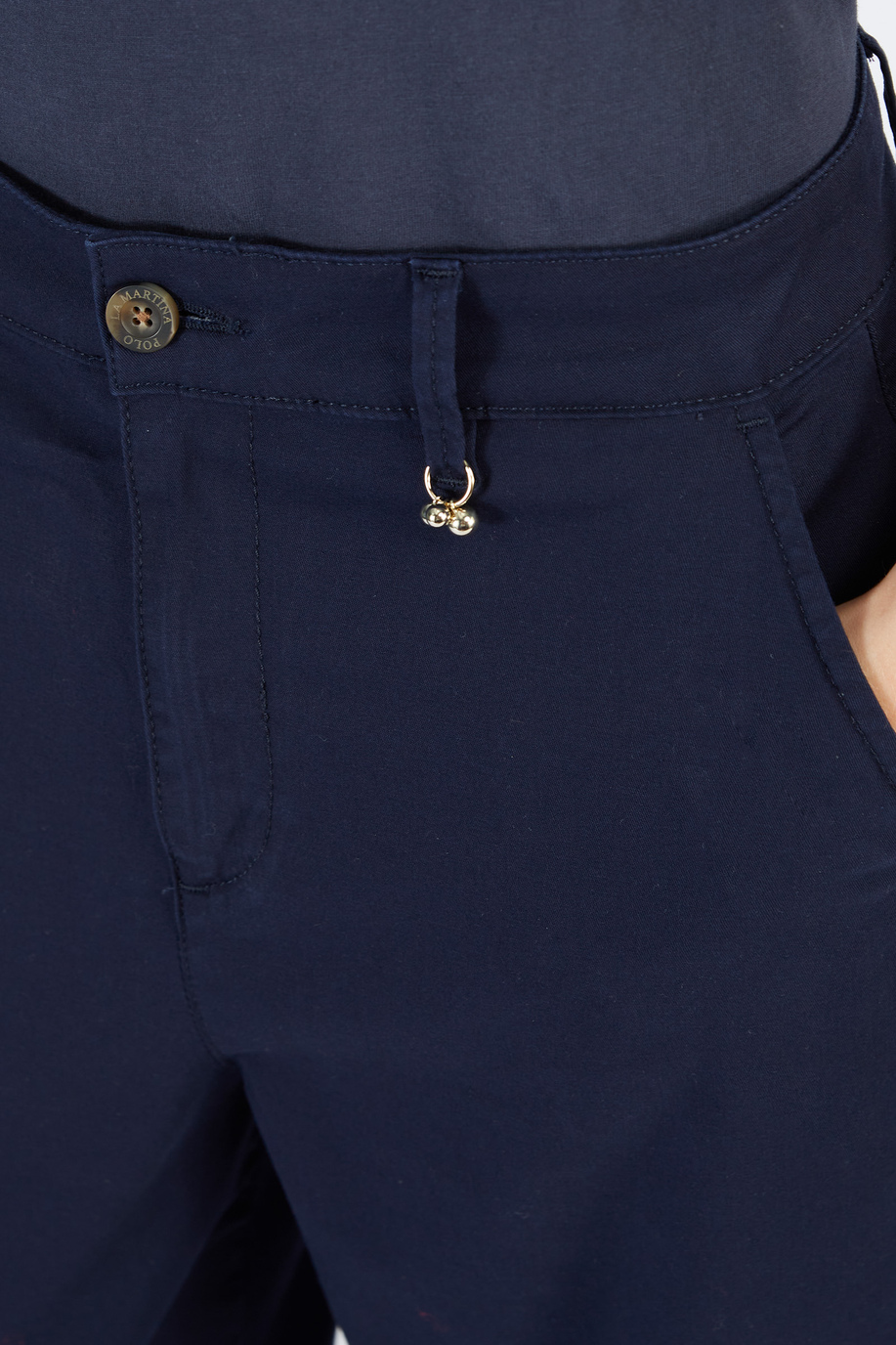Women’s high-waisted trousers with narrow bottom - Trousers | La Martina - Official Online Shop