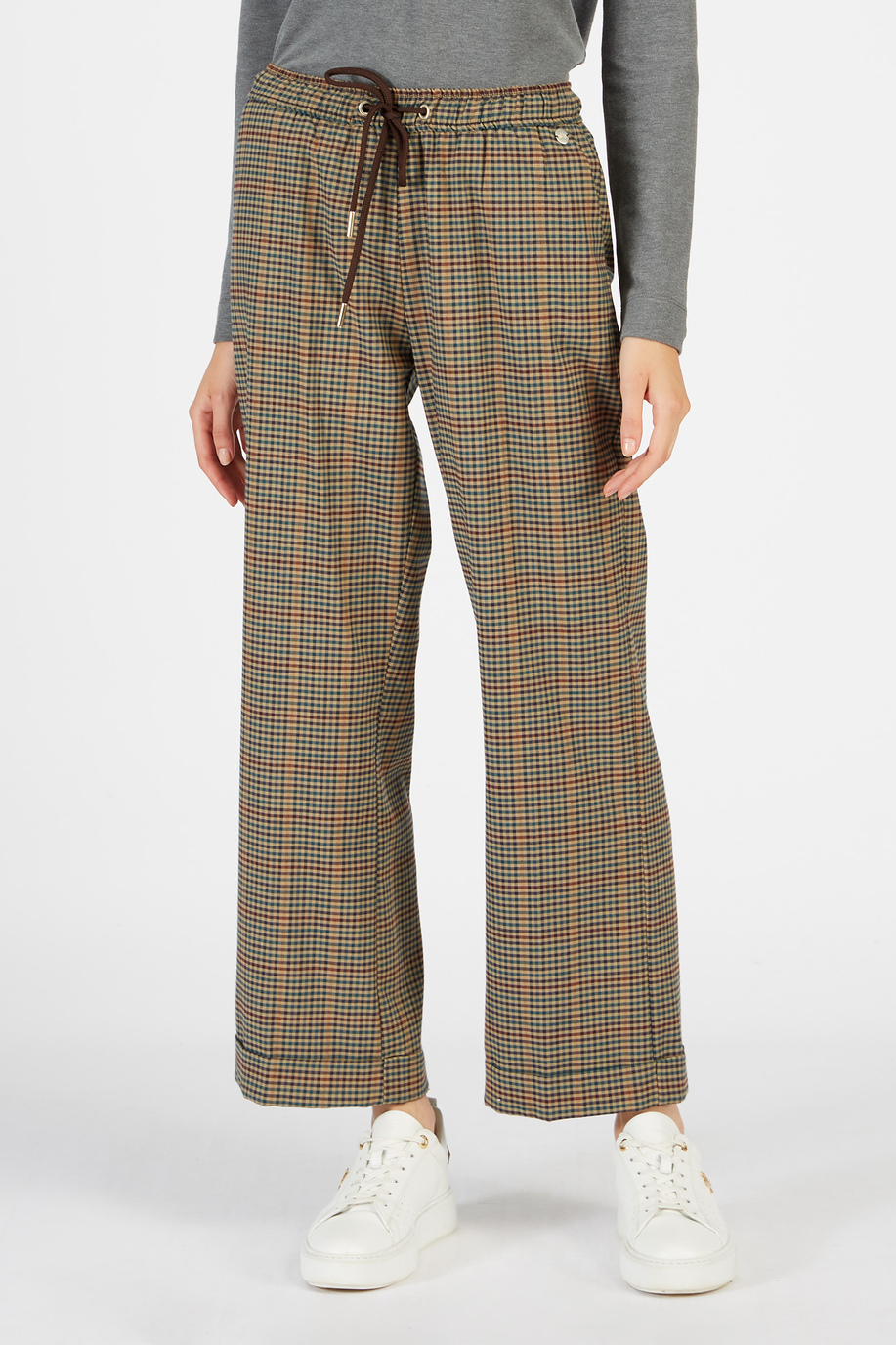 High waist women’s wide-leg trousers - Trousers | La Martina - Official Online Shop