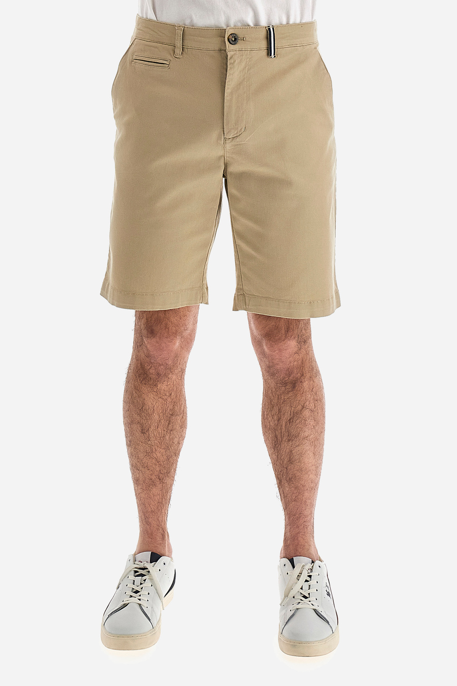Man bermuda shorts in cotton stretch slim fit  -  Vardan - Bermuda Shorts | La Martina - Official Online Shop