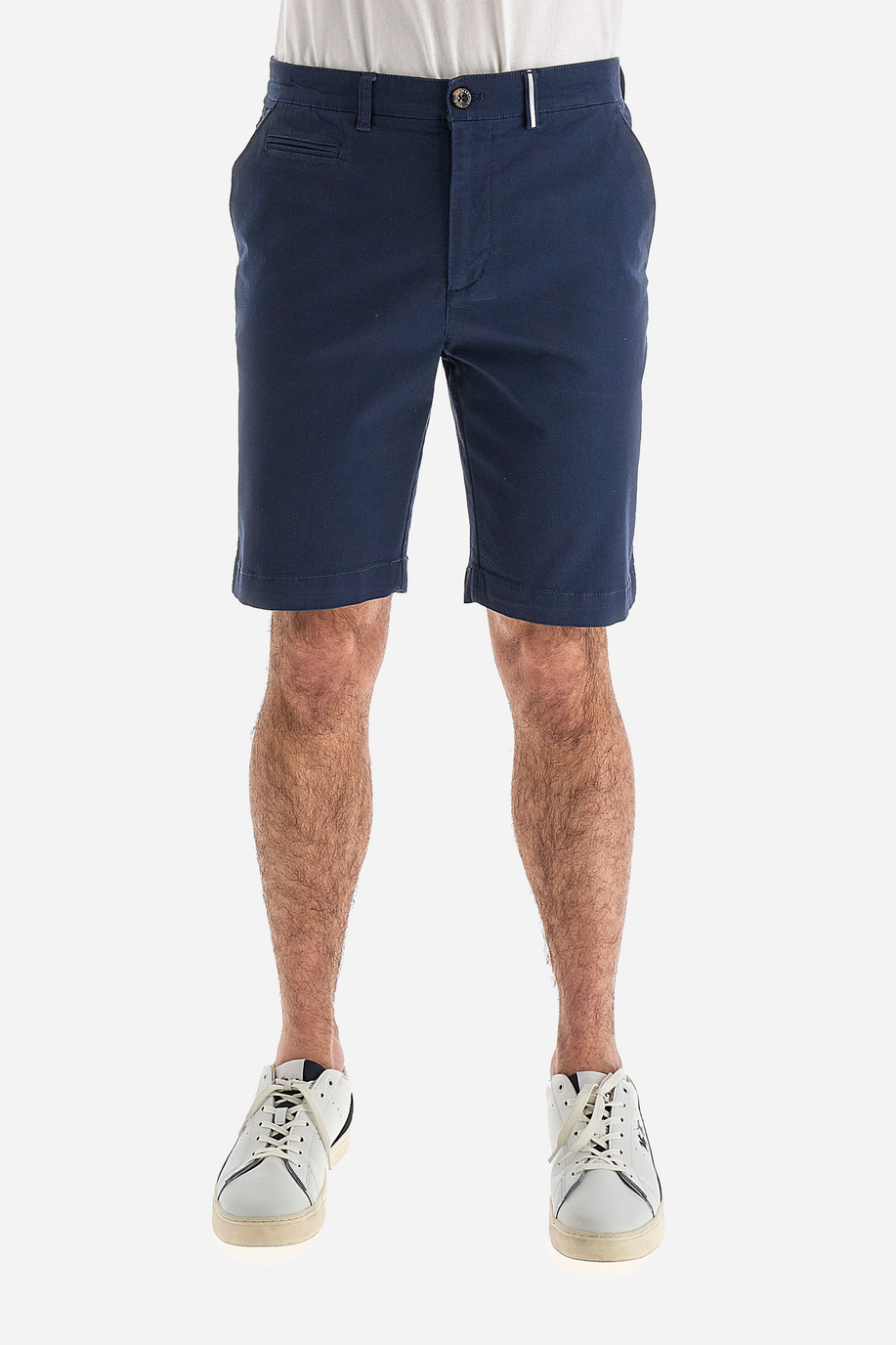 Man bermuda shorts in cotton stretch slim fit  -  Vardan - Bermuda Shorts | La Martina - Official Online Shop