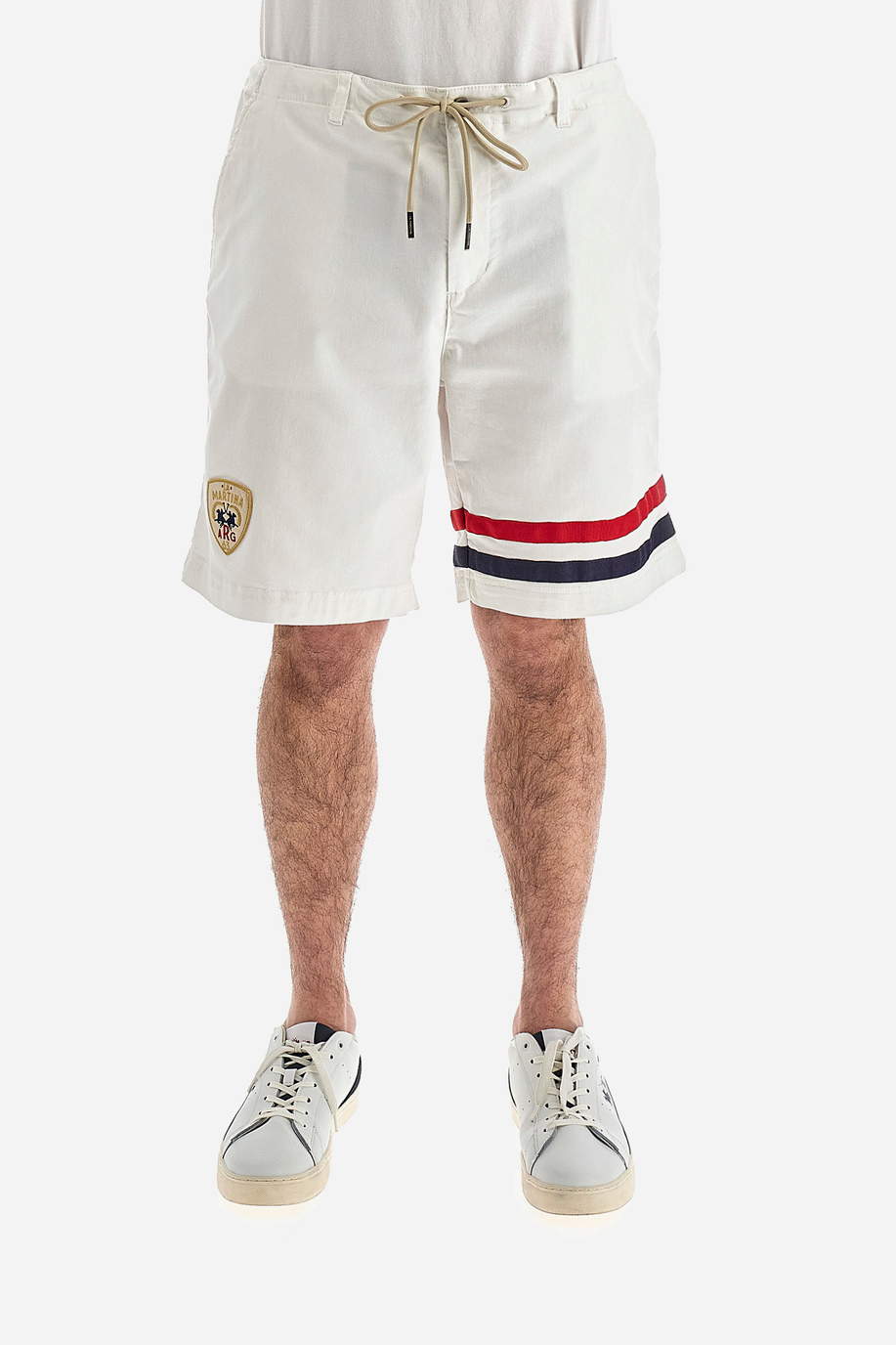 Man bermuda shorts in cotton stretch regular fit  -  Vered - Bermuda Shorts | La Martina - Official Online Shop