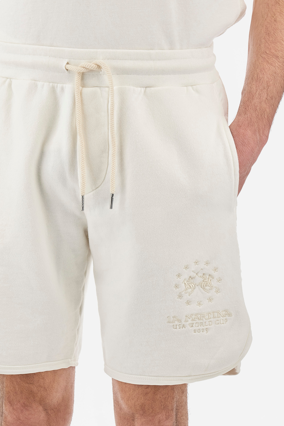 100% cotton men's Bermuda shorts with regular fit drawstring - Vitor - Bermuda Shorts | La Martina - Official Online Shop