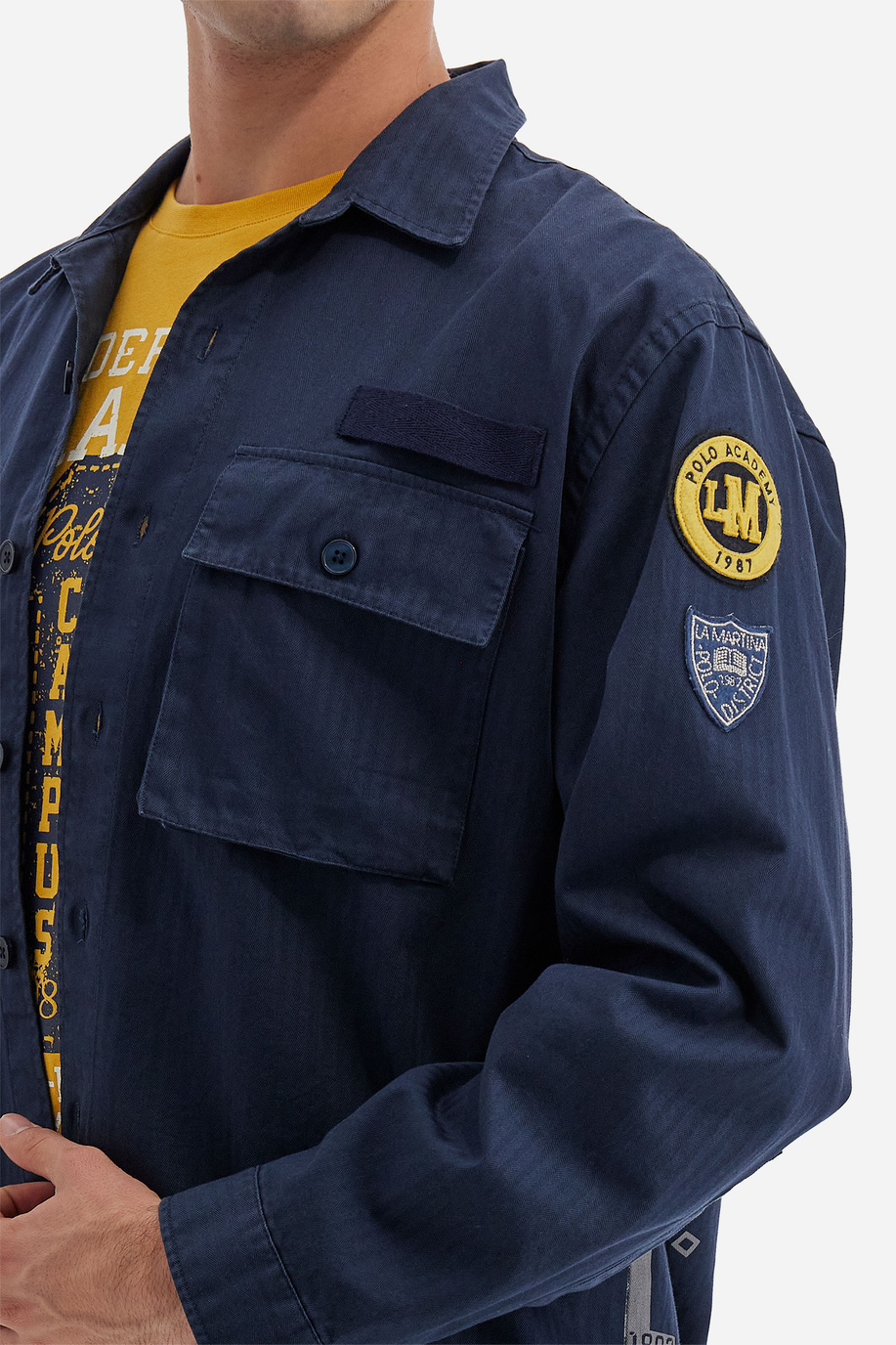 Chemise homme à manches longues capsule Polo Academy avec poches et petit logo - Vaclav - Shirts | La Martina - Official Online Shop