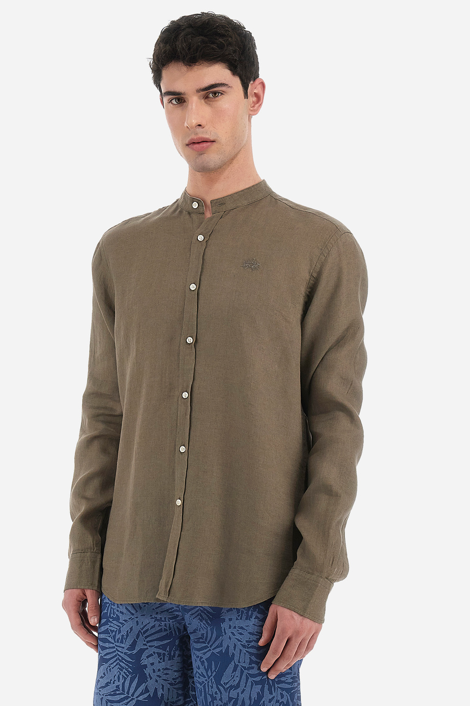 Regular fit 100% linen long-sleeved men's shirt - Vimal - Summer Linen | La Martina - Official Online Shop