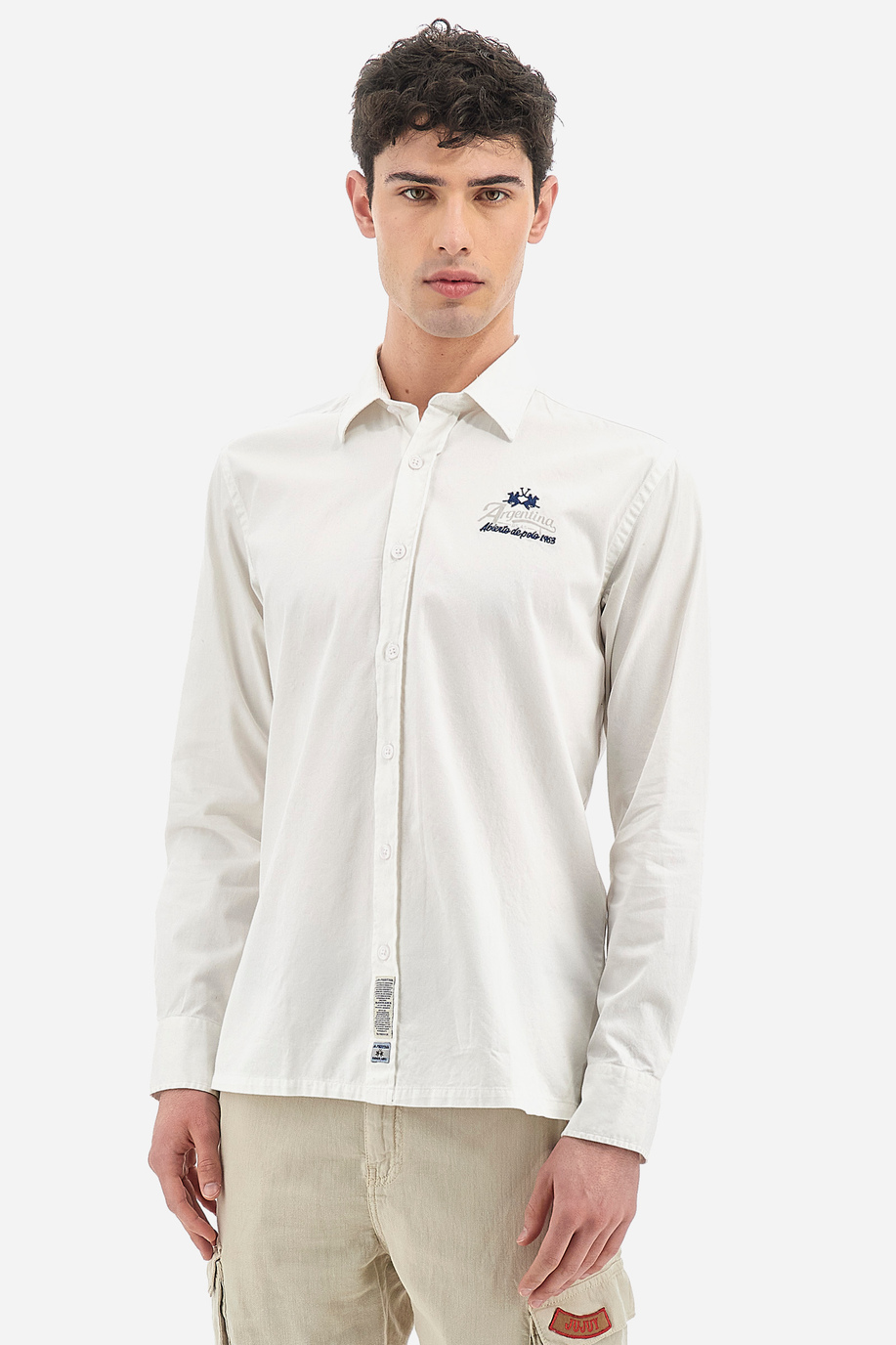 Regular Fit Herrenhemd aus Baumwolle mit langen Ärmeln - Vivek - Hemden | La Martina - Official Online Shop