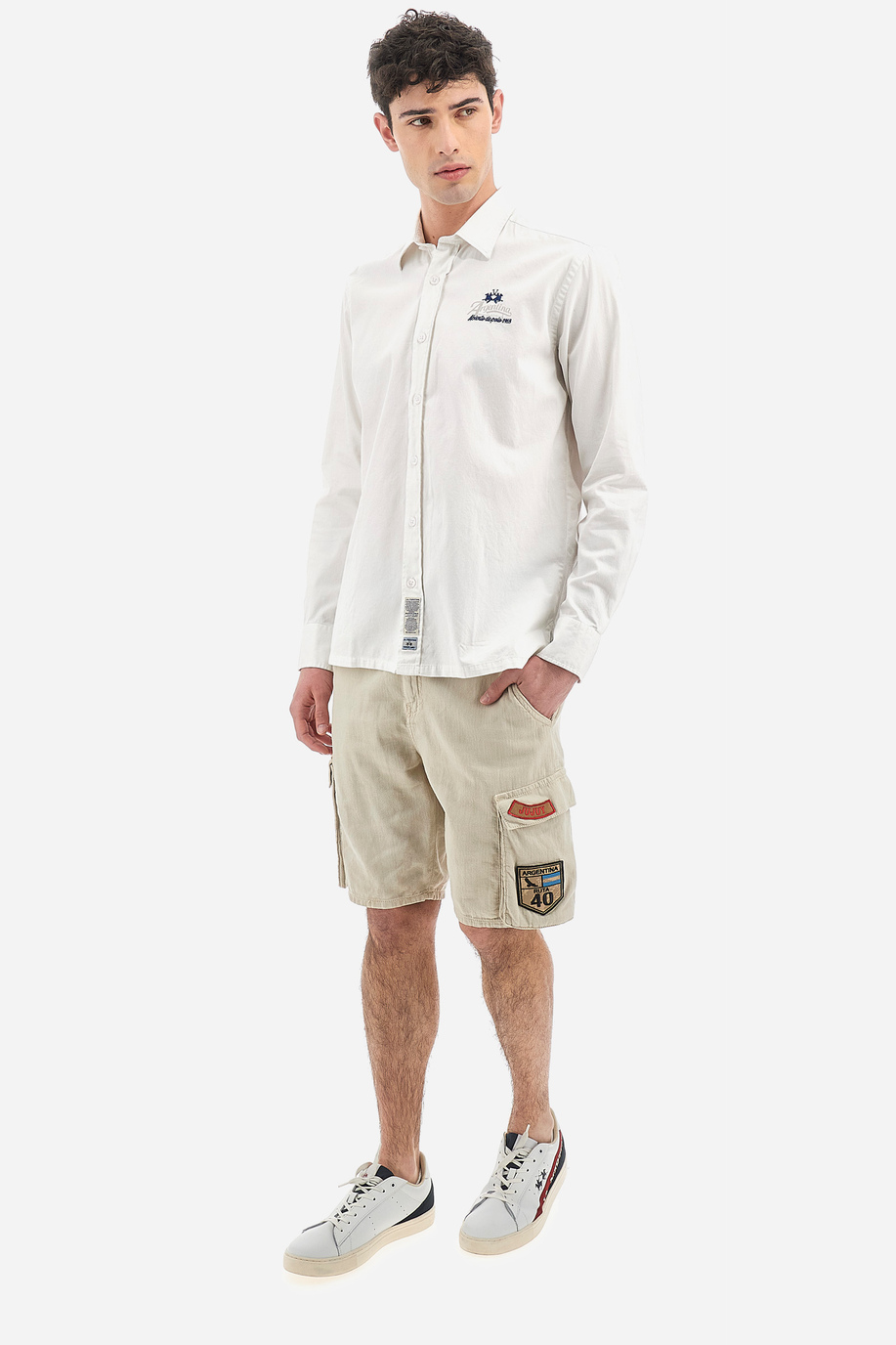 Regular Fit Herrenhemd aus Baumwolle mit langen Ärmeln - Vivek - Hemden | La Martina - Official Online Shop