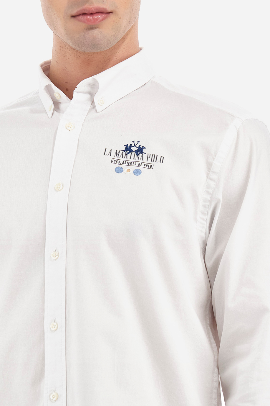 Men's regular fit long-sleeved shirt in cotton - Vladan - Shirts | La Martina - Official Online Shop
