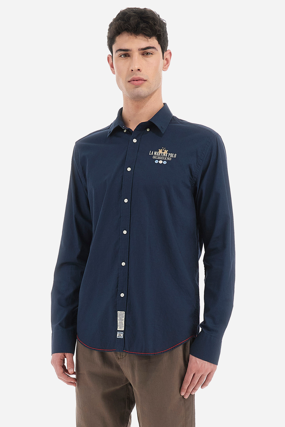 Regular Fit Herrenhemd aus Baumwolle mit langen Ärmeln - Vladan - Hemden | La Martina - Official Online Shop