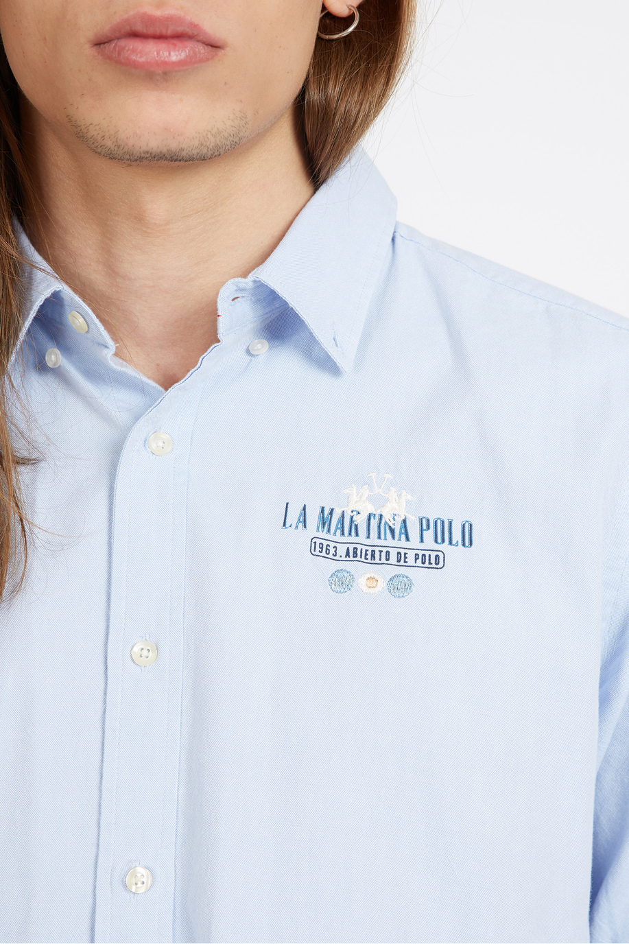 Men's regular fit long-sleeved shirt in cotton - Vladan - Shirts | La Martina - Official Online Shop