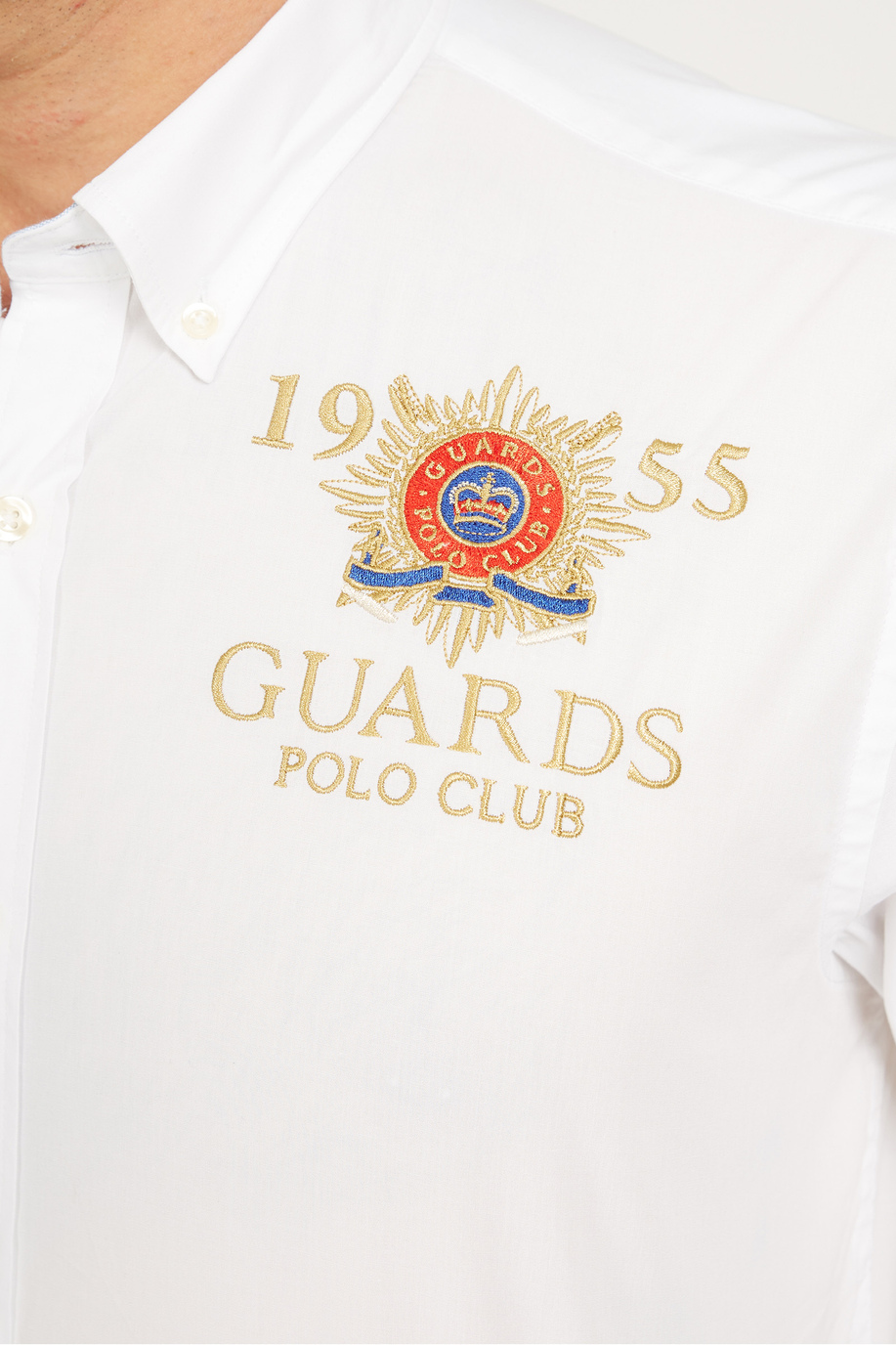 Men's long-sleeved shirt in regular fit stretch cotton - Volker - Guards - England | La Martina - Official Online Shop