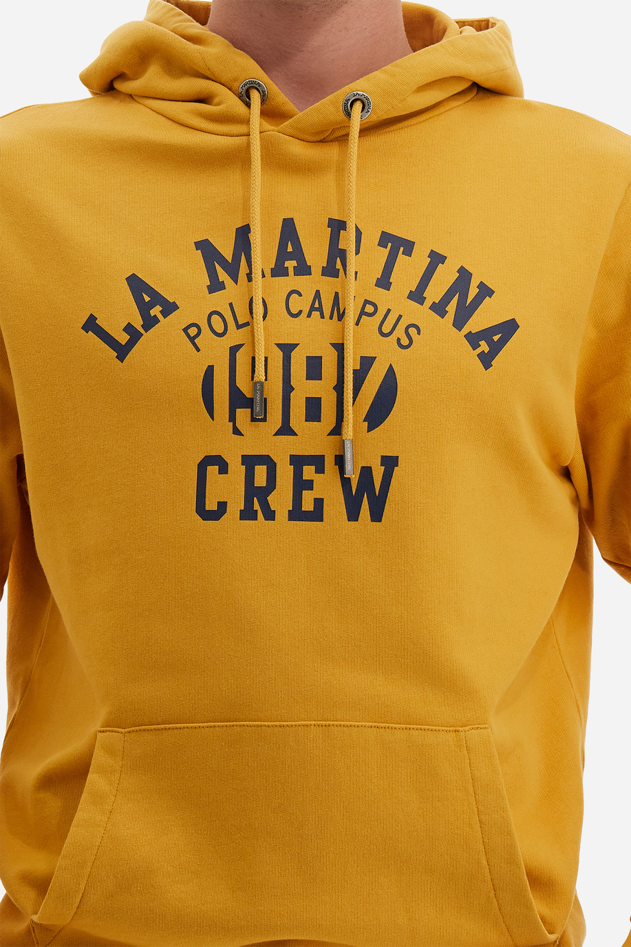 Polo Academy men's full zip hooded sweatshirt in solid color logo on shoulder - Vanek - Knitwear & Sweatshirts | La Martina - Official Online Shop